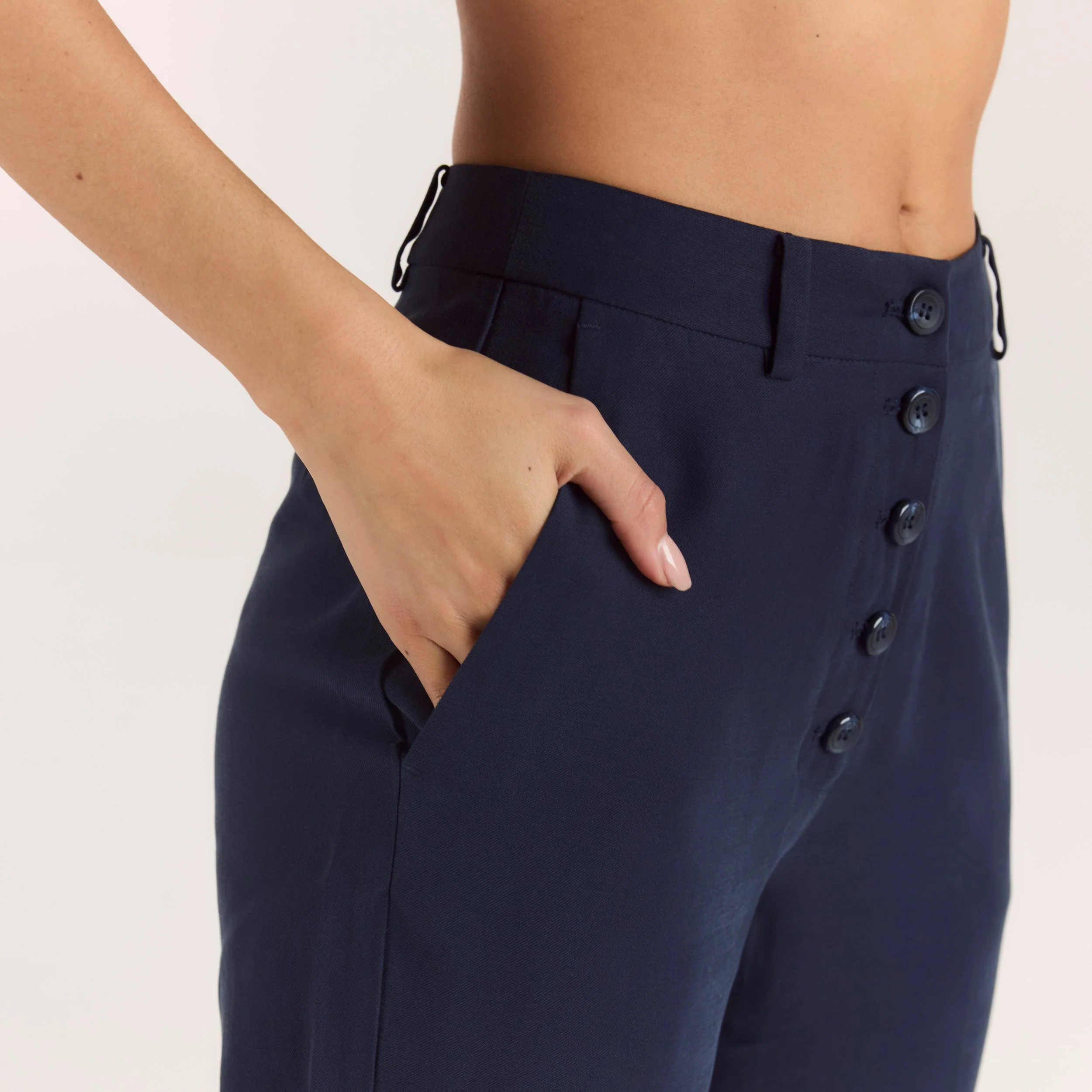 90s Straight-Leg Pants - Navy - Image 6