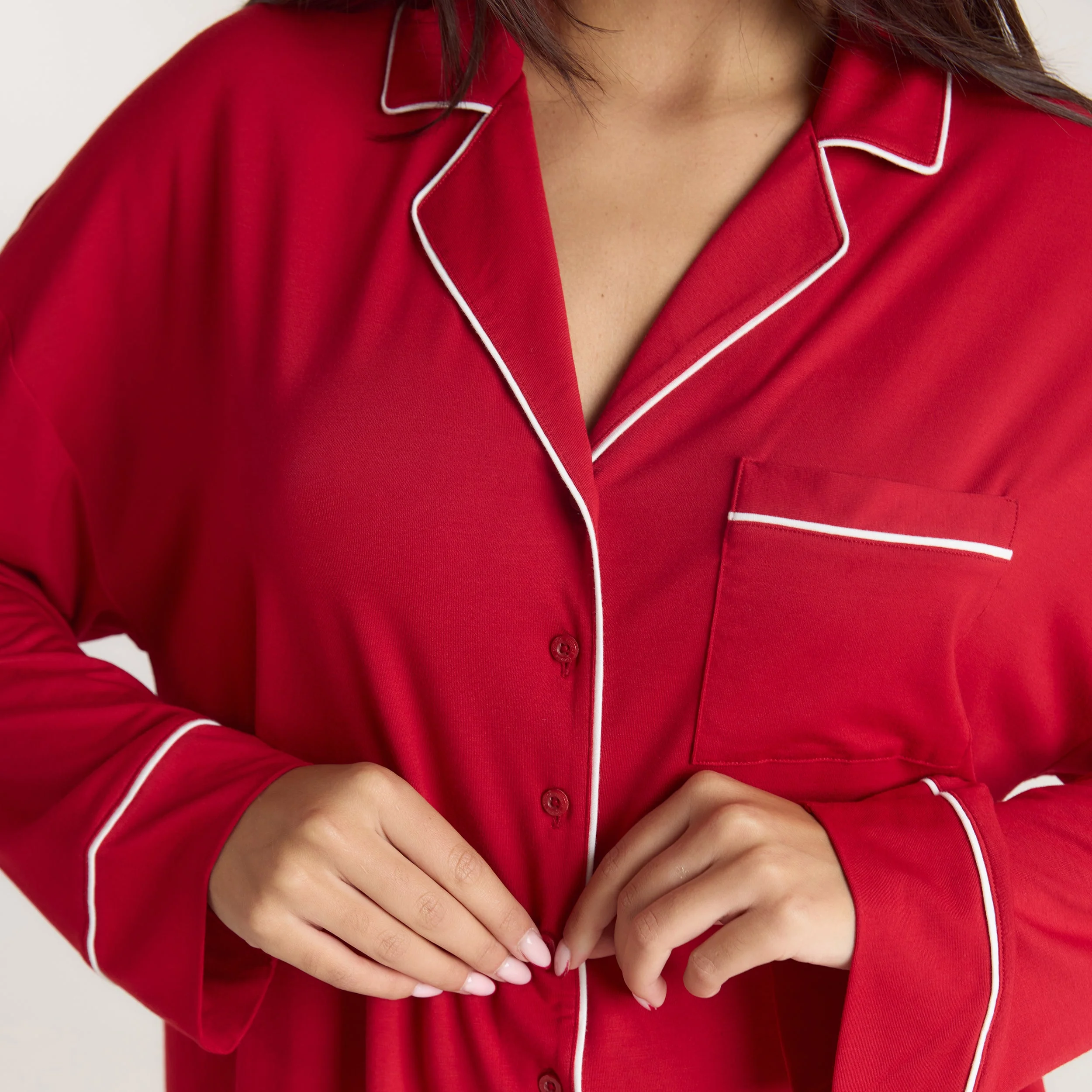 Alpine Dreams Pajama Shirt - Red - Image 4