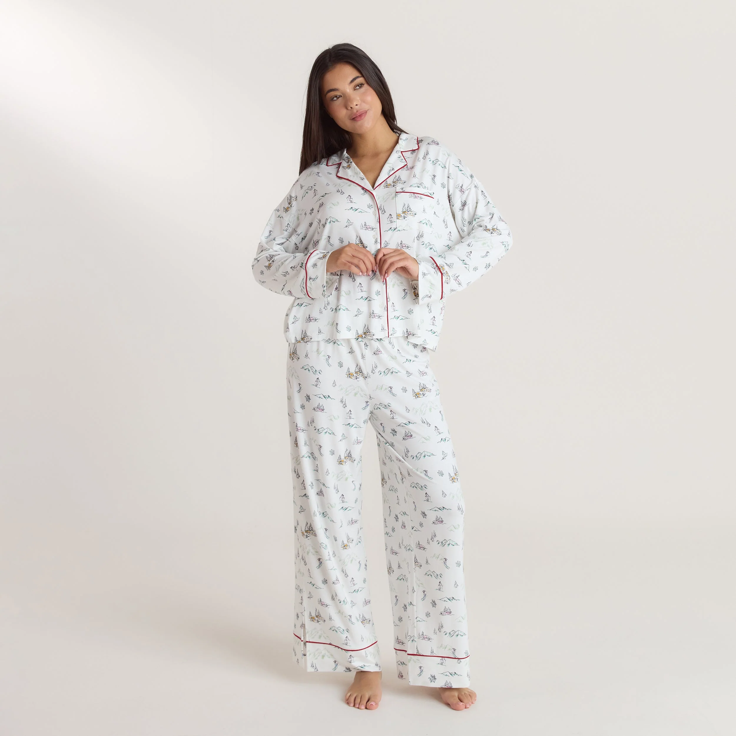 Alpine Dreams Pajama Shirt - Ski Print - Image 3
