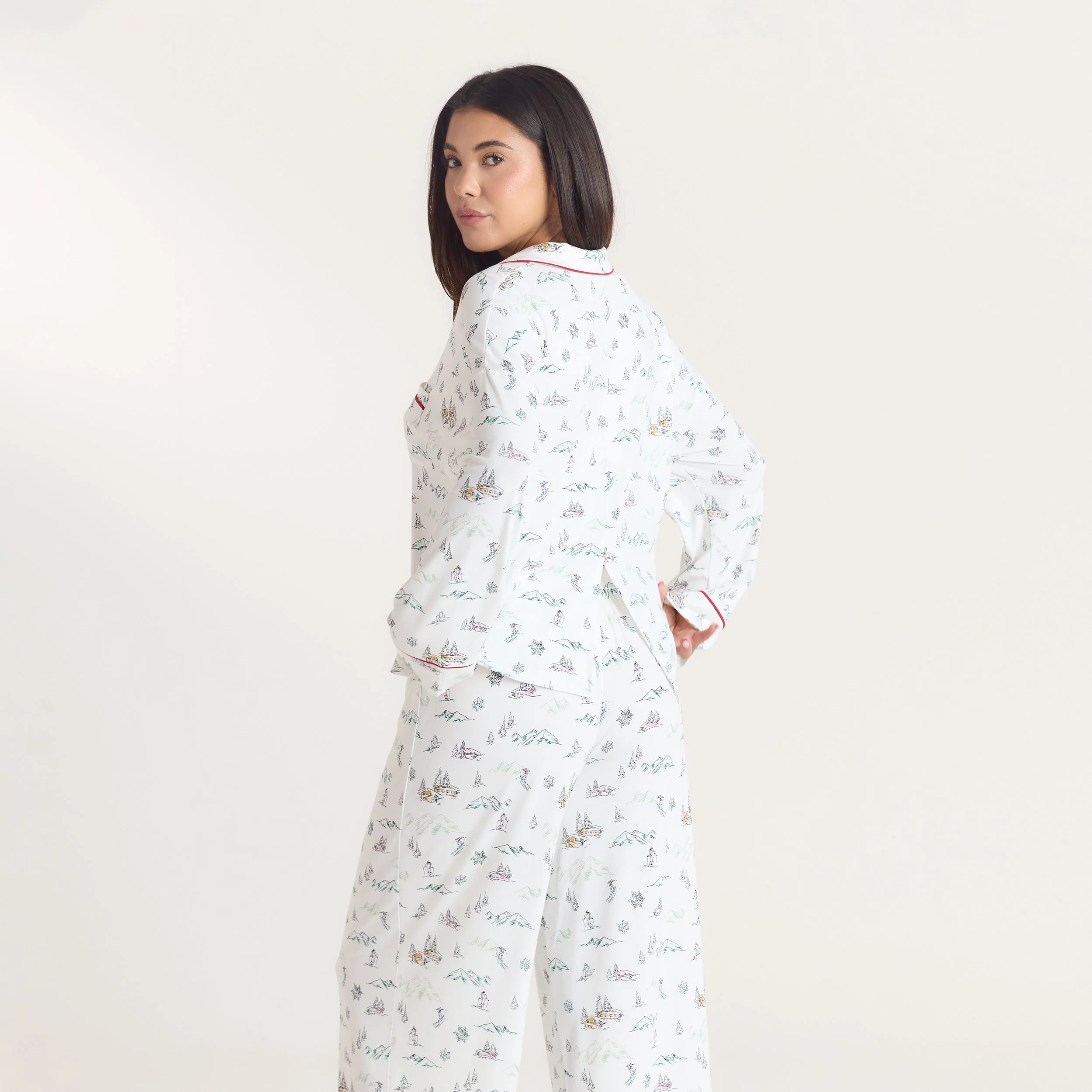 Alpine Dreams Pajama Shirt - Ski Print - Image 5
