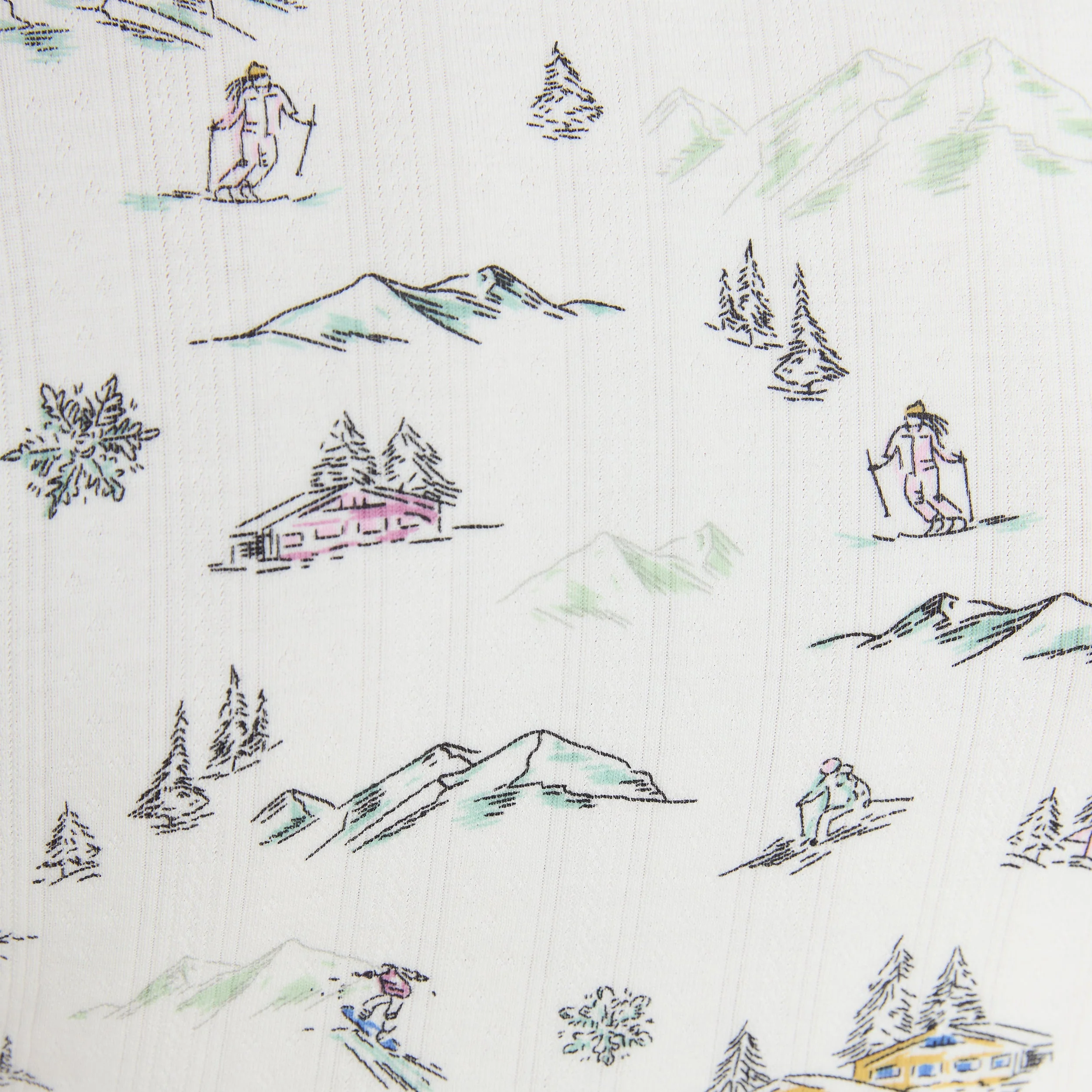 Alpine Dreams Pointelle Romper - Ski Print - Image 5