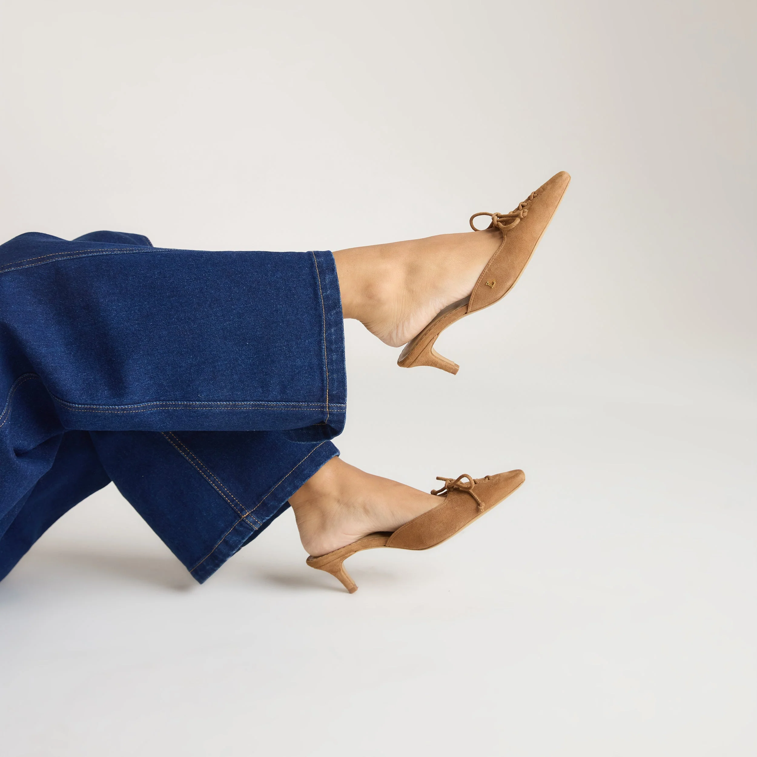 Annabelle Kitten Heels - Tan - Image 7