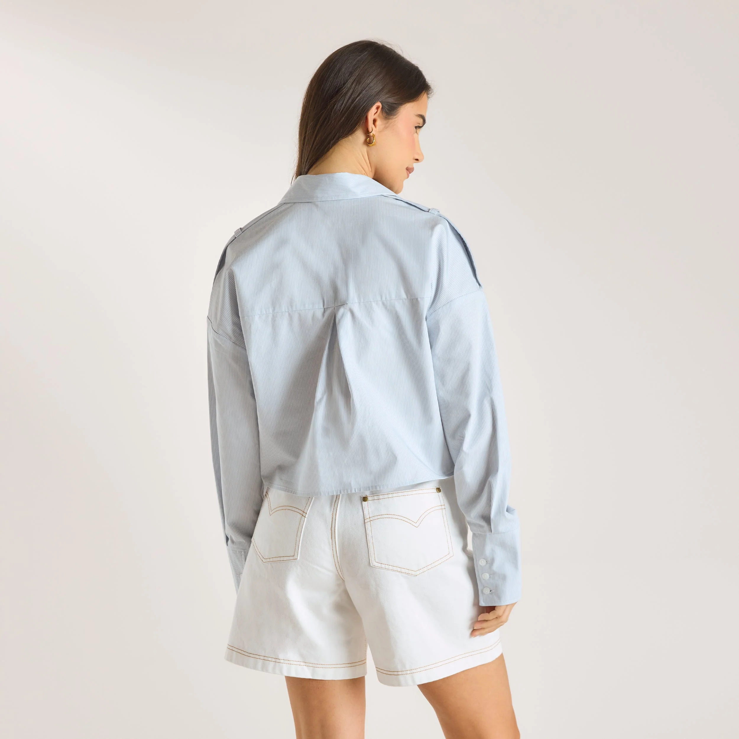 Asymmetric Shirt - Blue Stripe - Image 3