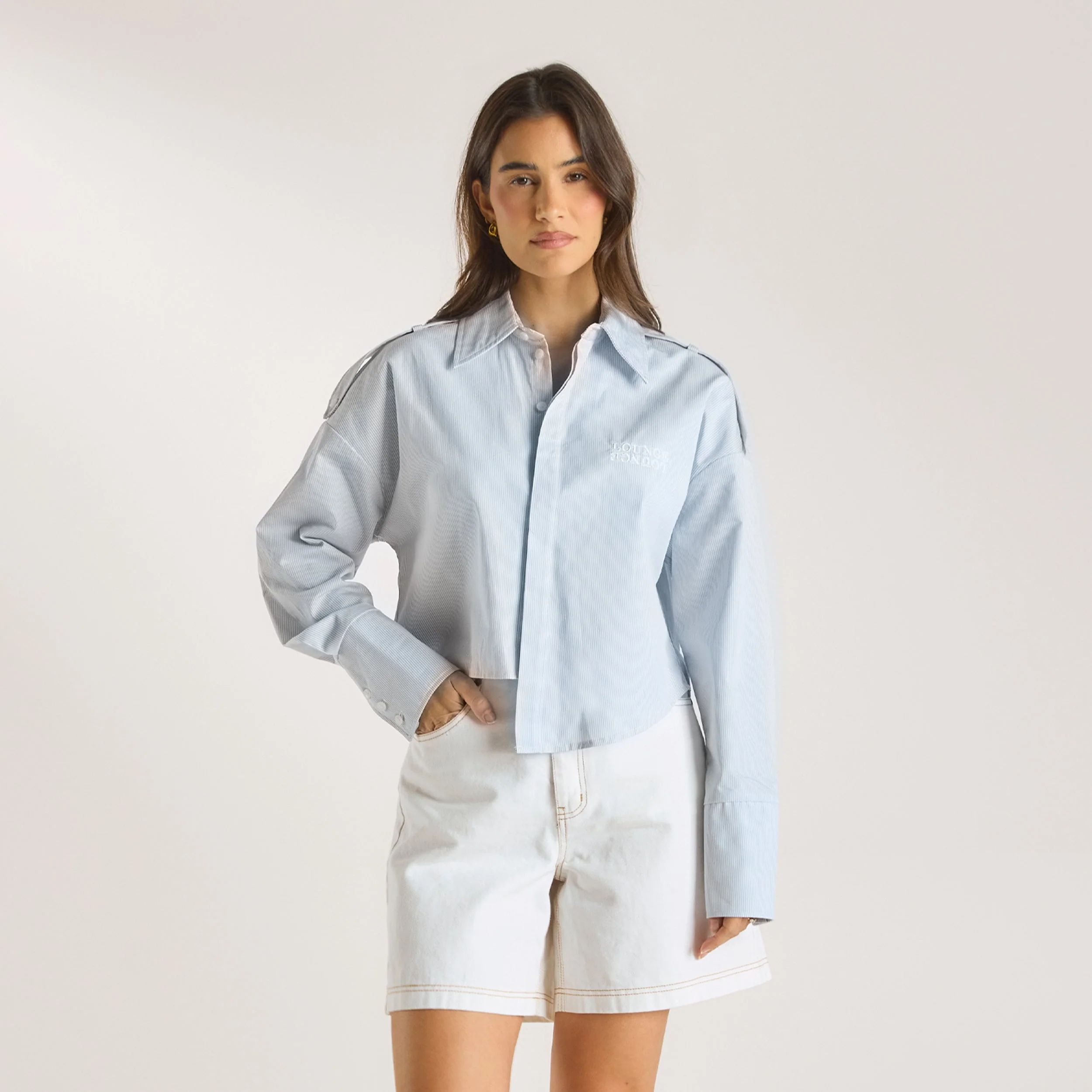 Asymmetric Shirt - Blue Stripe - Image 4