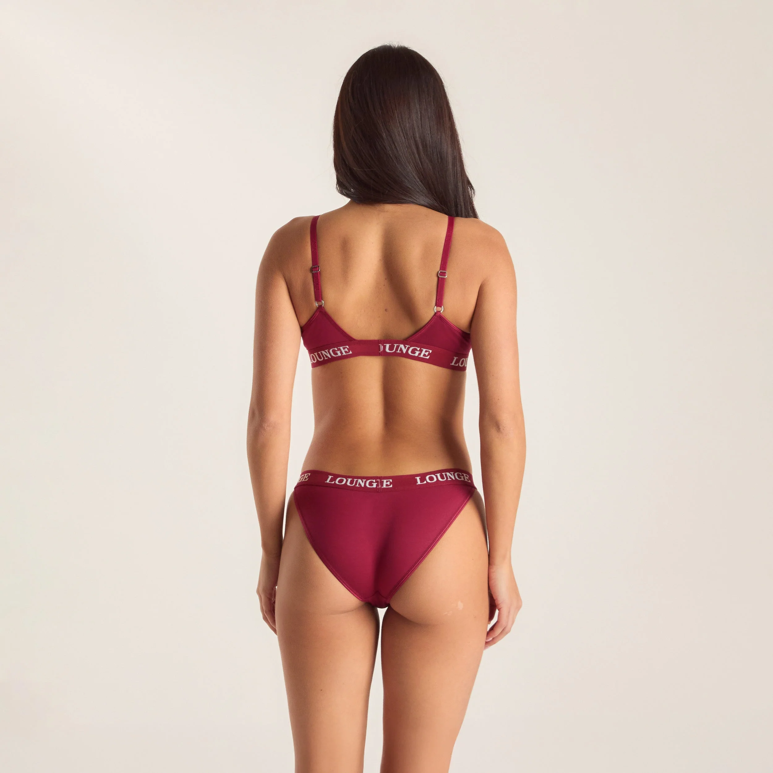 Bamboo Triangle Bra - Burgundy - Image 9