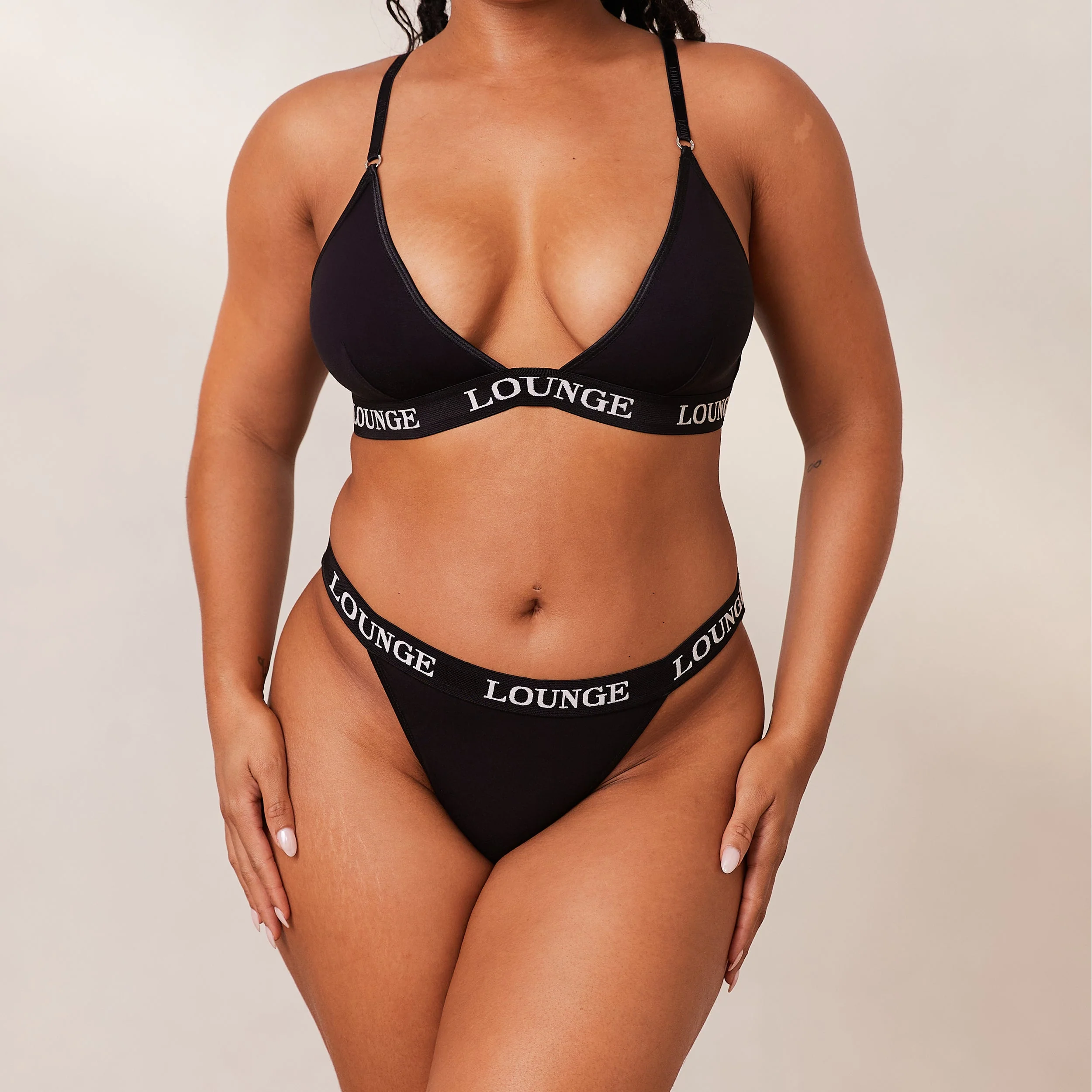 Bamboo Triangle Bra - All Black - Image 21