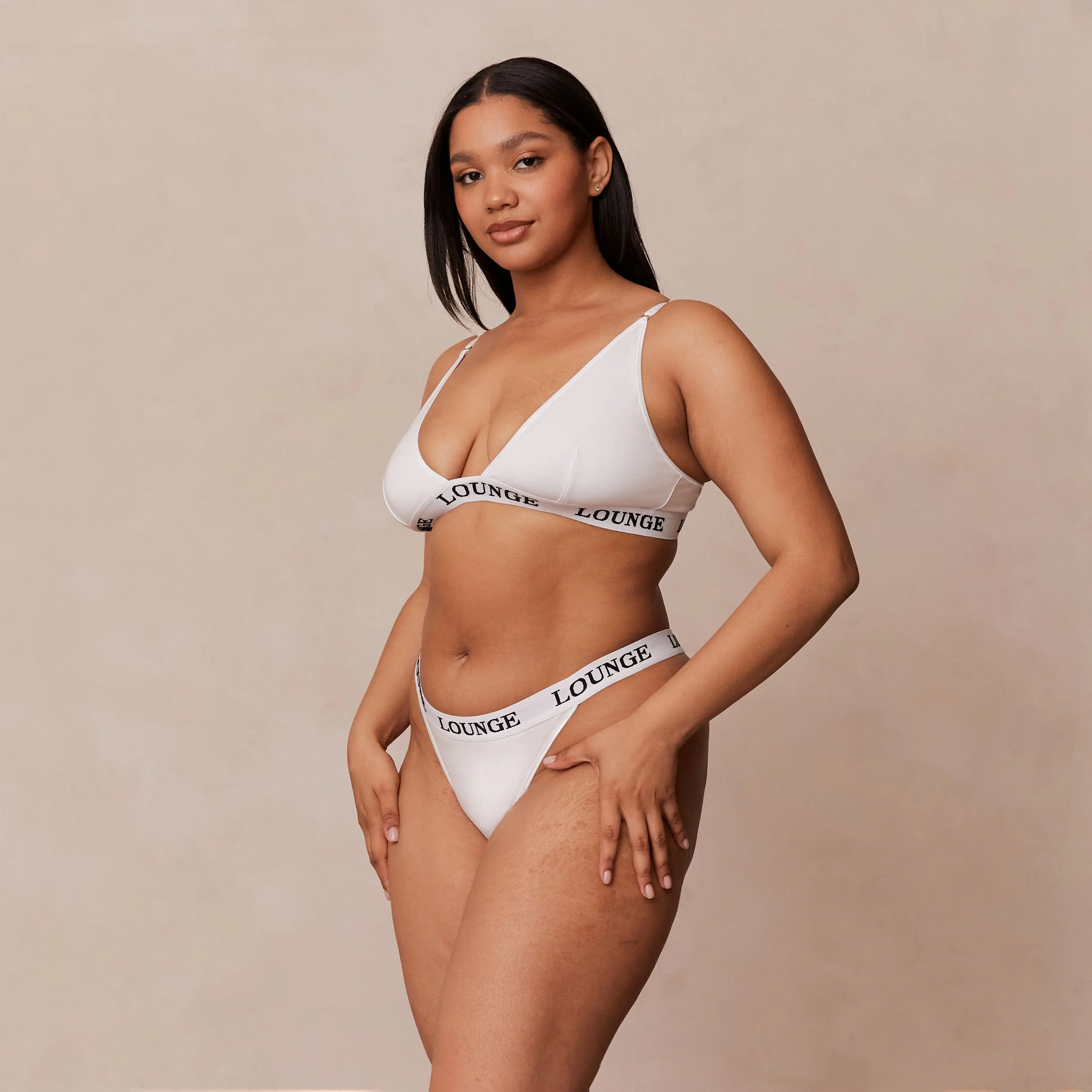 Bamboo Triangle Bra - All White - Image 11