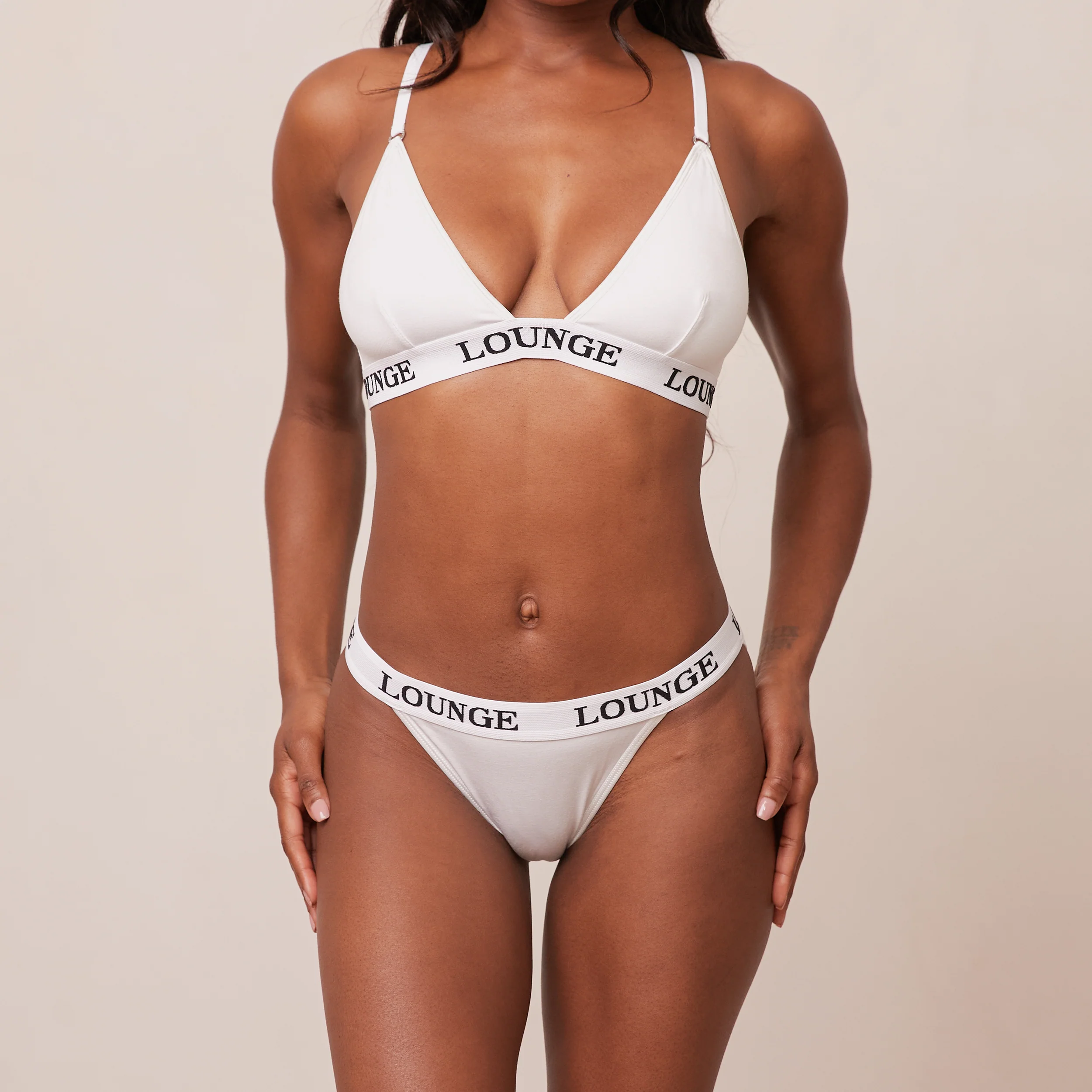 Bamboo Triangle Bra - All White - Image 15