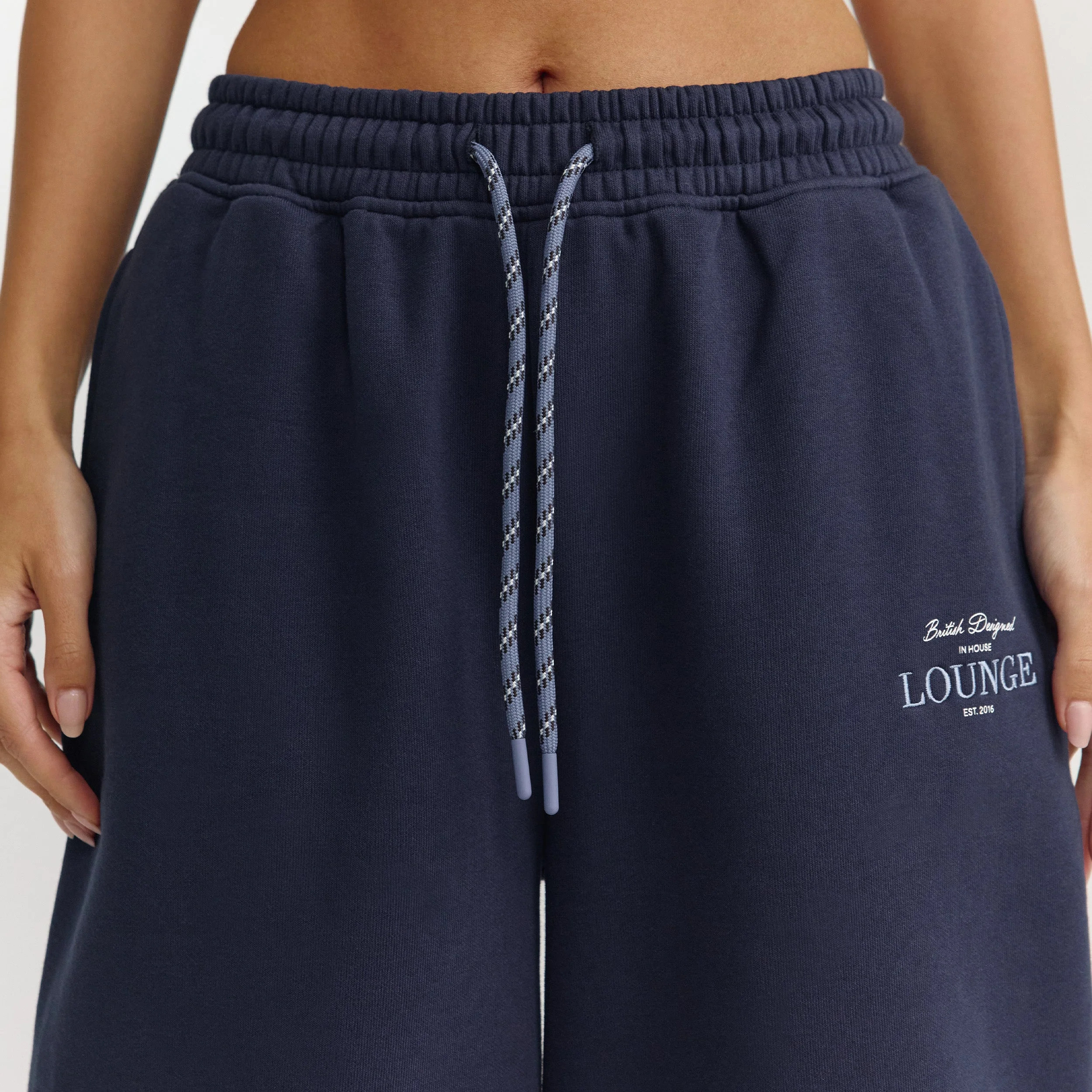 Barrel Leg Sweatpants - Dark Blue - Image 3