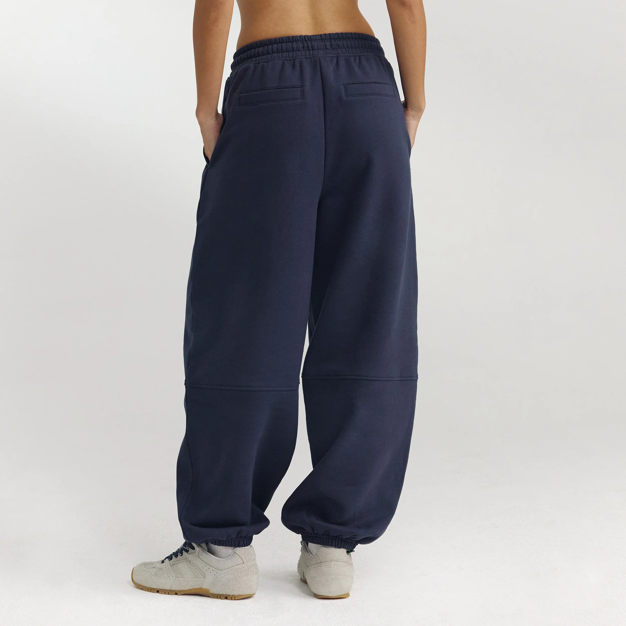 Barrel Leg Sweatpants - Dark Blue - Image 5