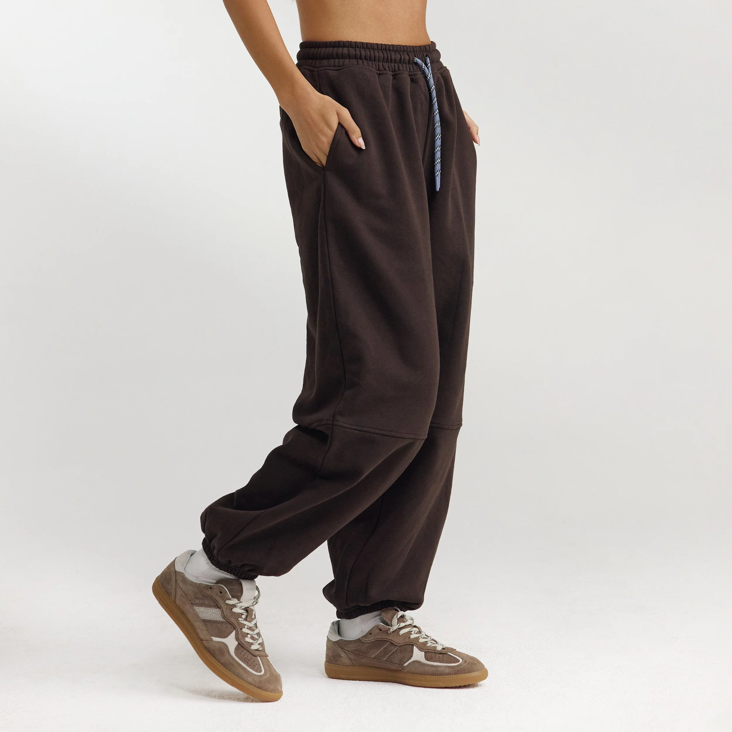 Barrel Leg Sweatpants - Dark Chocolate - Image 3