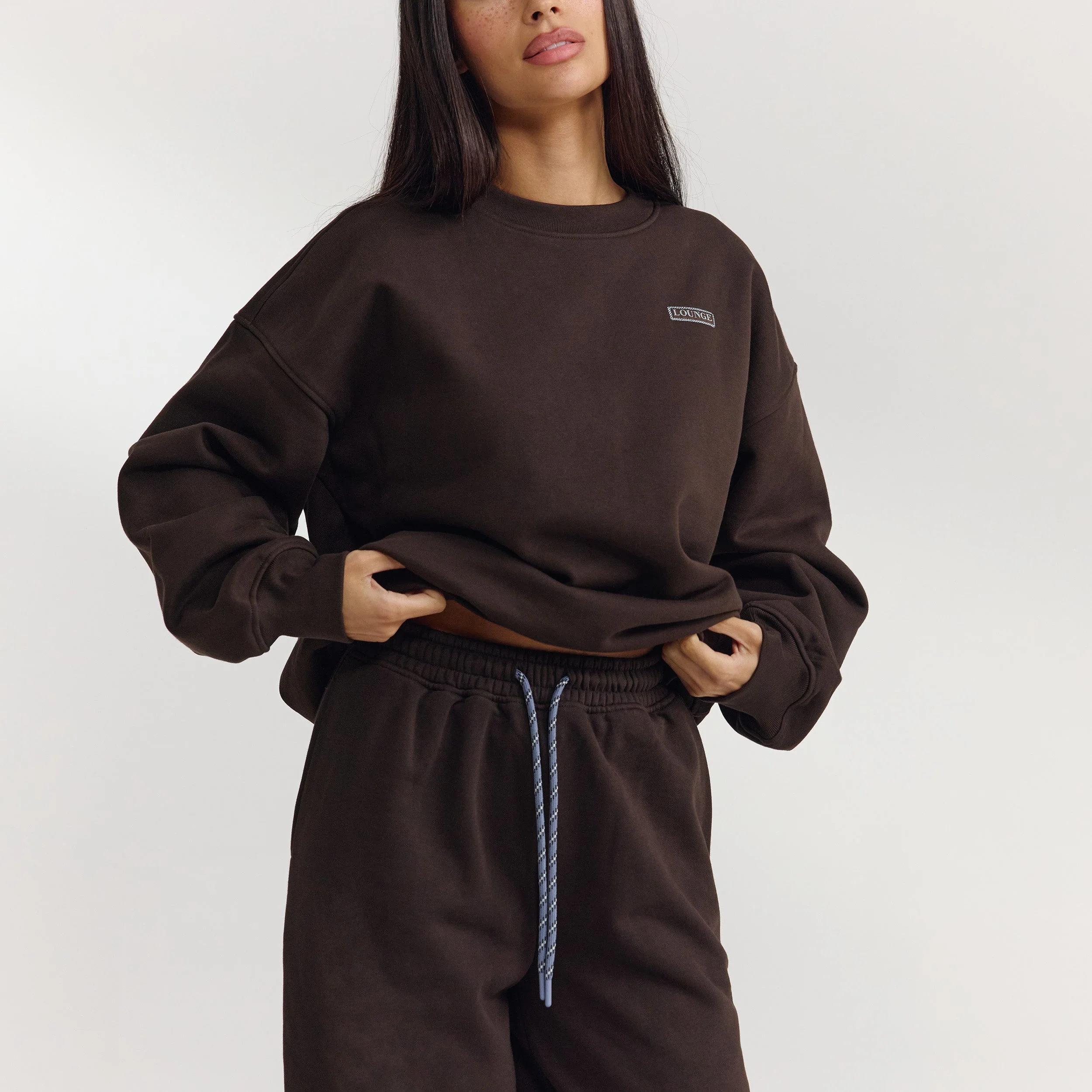 Barrel Leg Sweatpants - Dark Chocolate - Image 4