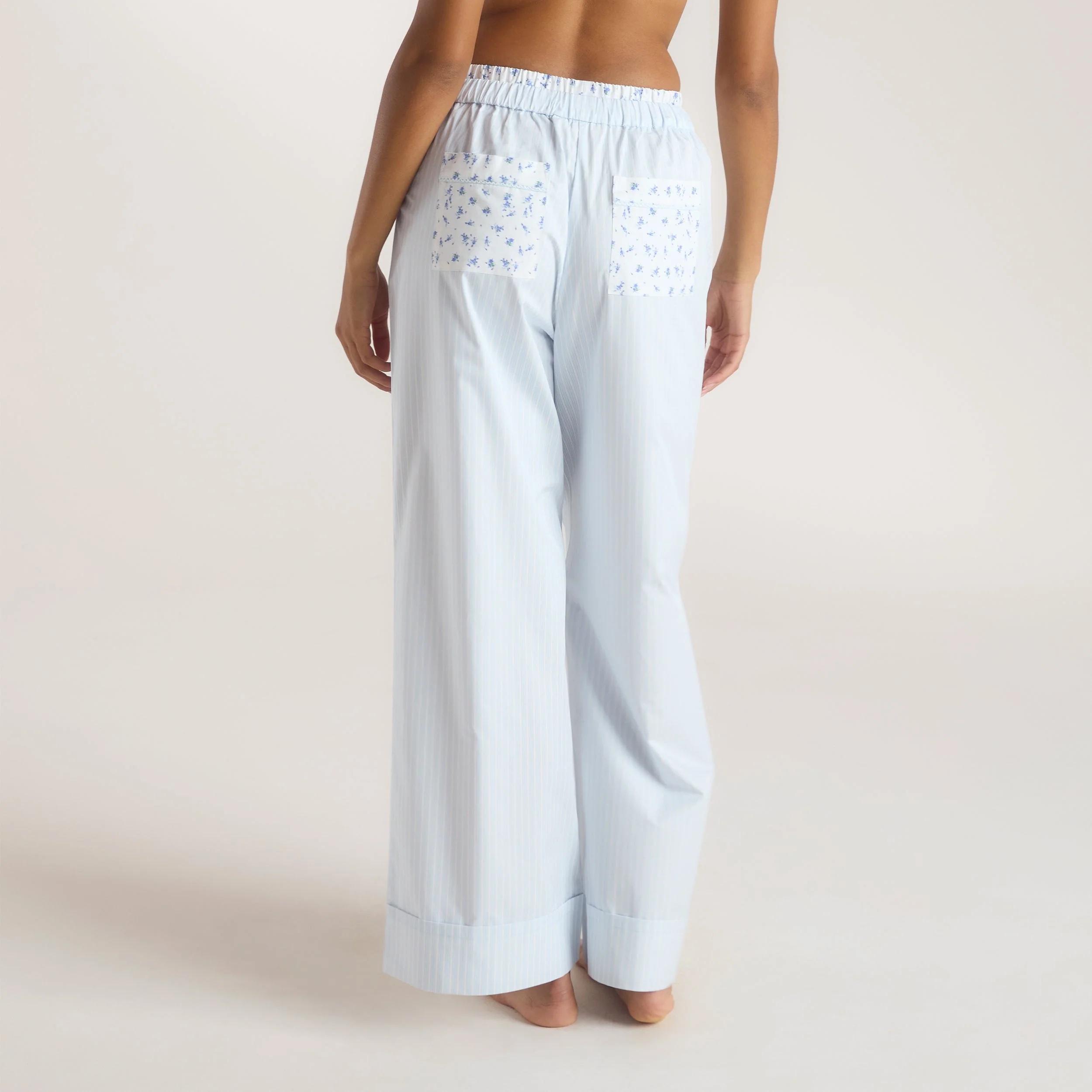 Bloom & Stripe Pajama Pants - Blue - Image 2