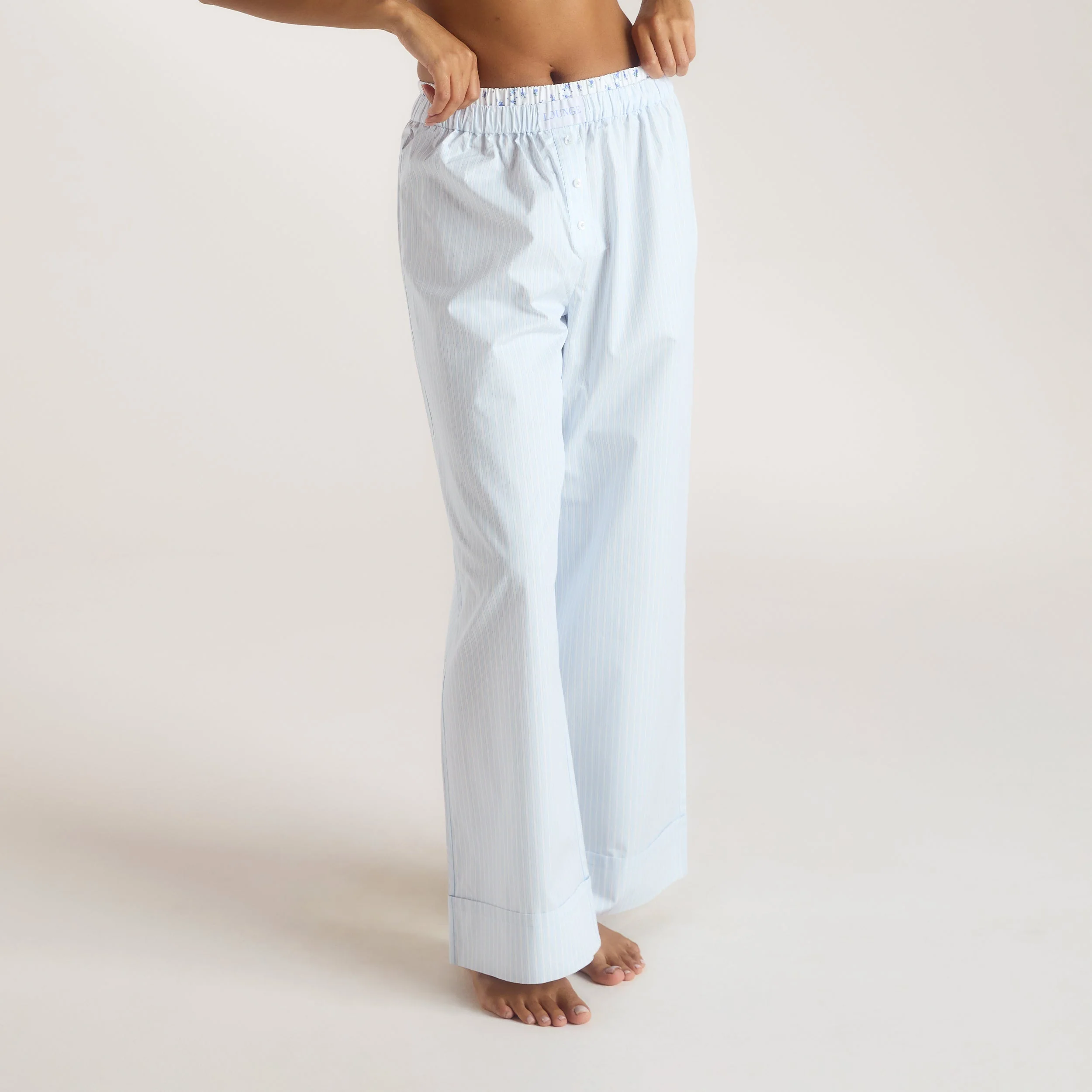 Bloom & Stripe Pajama Pants - Blue - Image 4