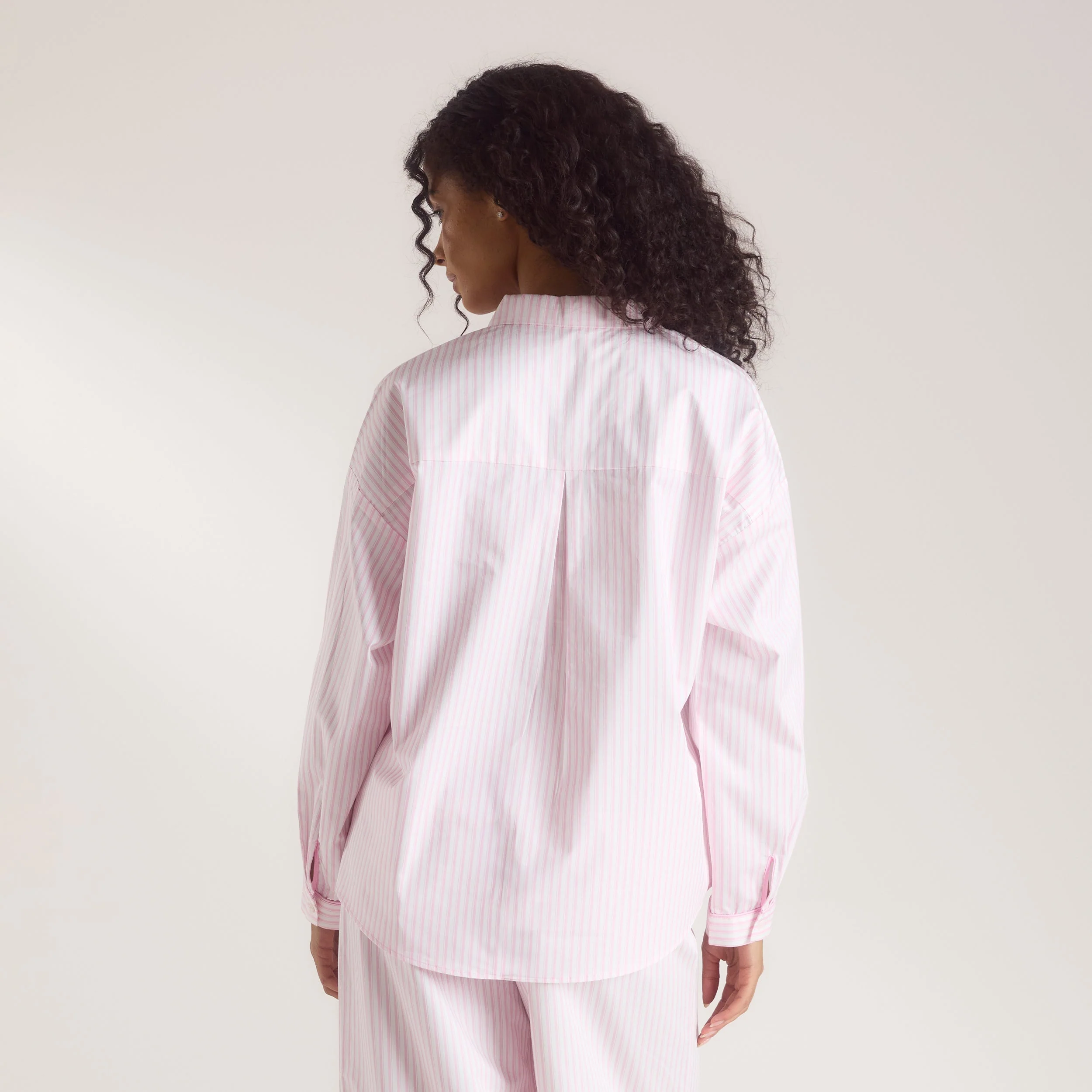 Bloom & Stripe Pajama Shirt - Pink - Image 2