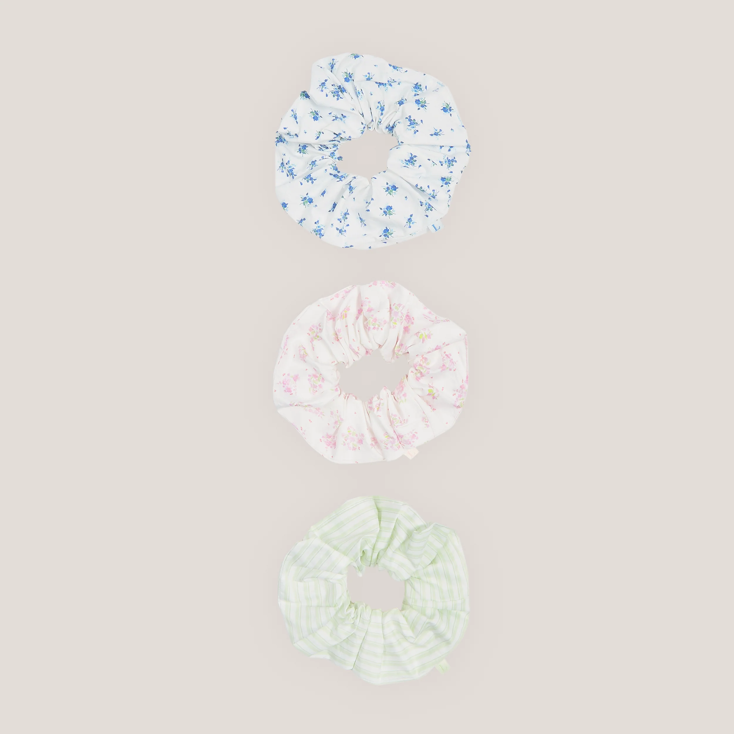 Bloom & Stripe Scrunchies (3-Pack) - Multicolour
