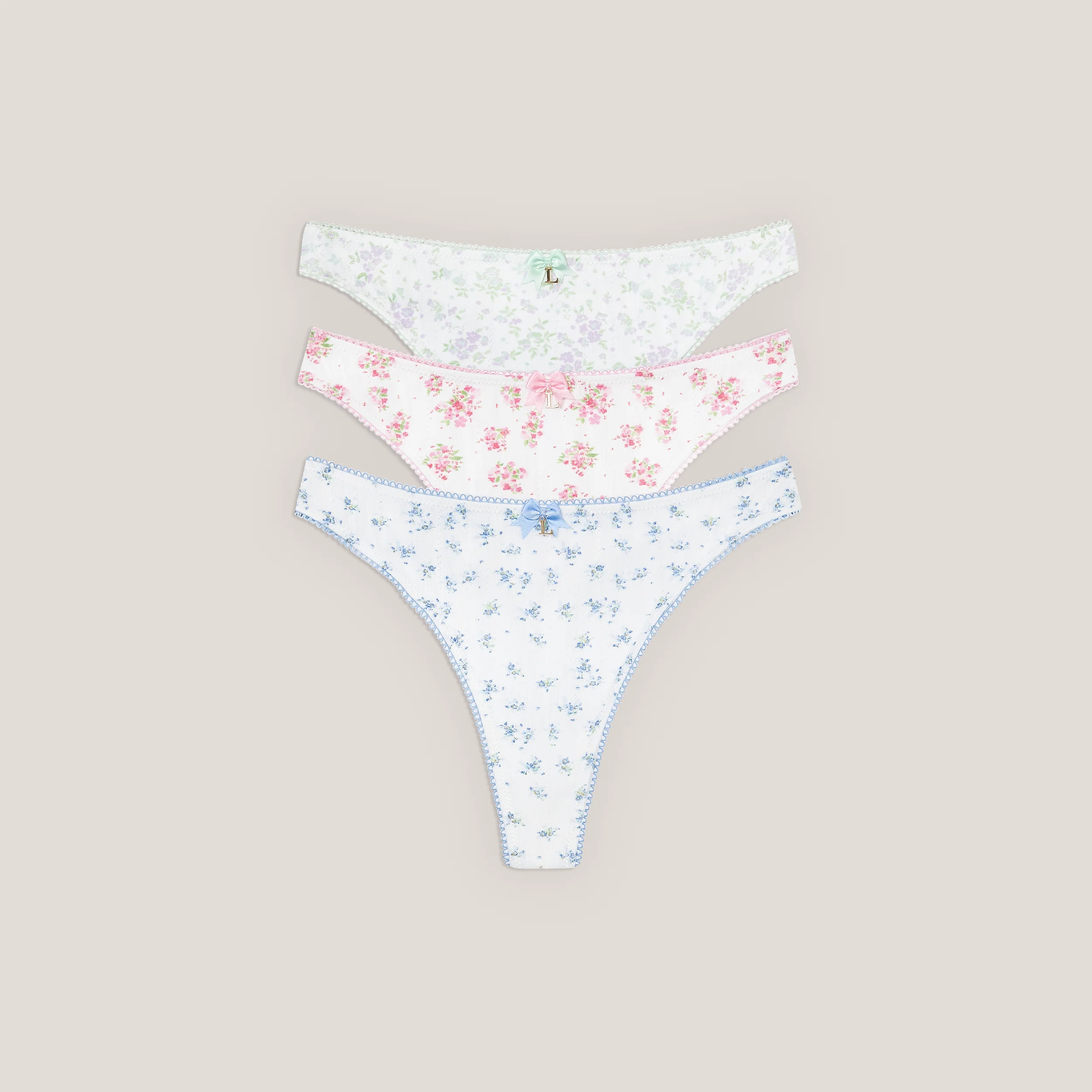Bloom Thongs (3-Pack) - Floral Print