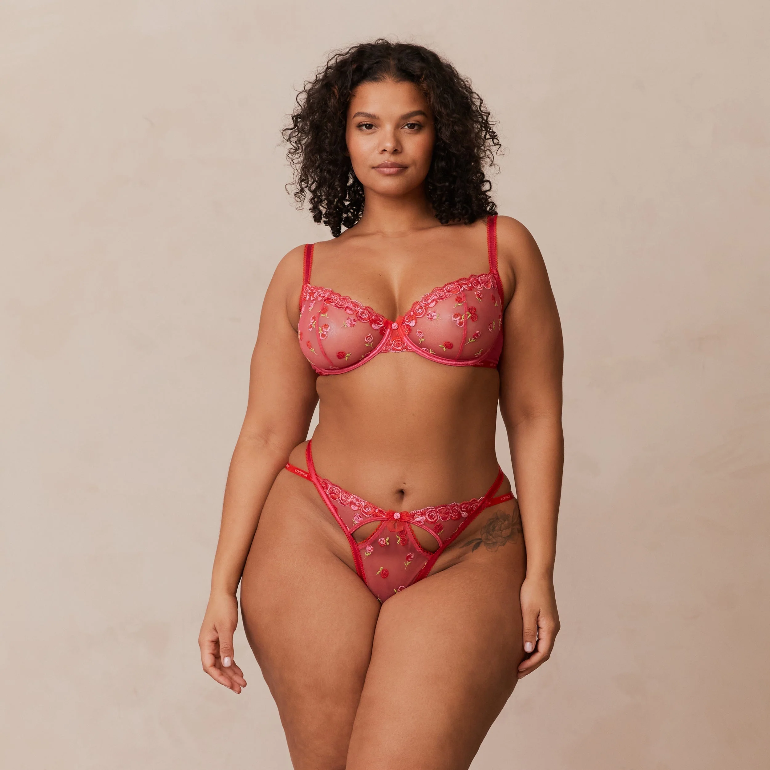 Blush Embroidered Balcony Bra - Hot Pink - Image 21