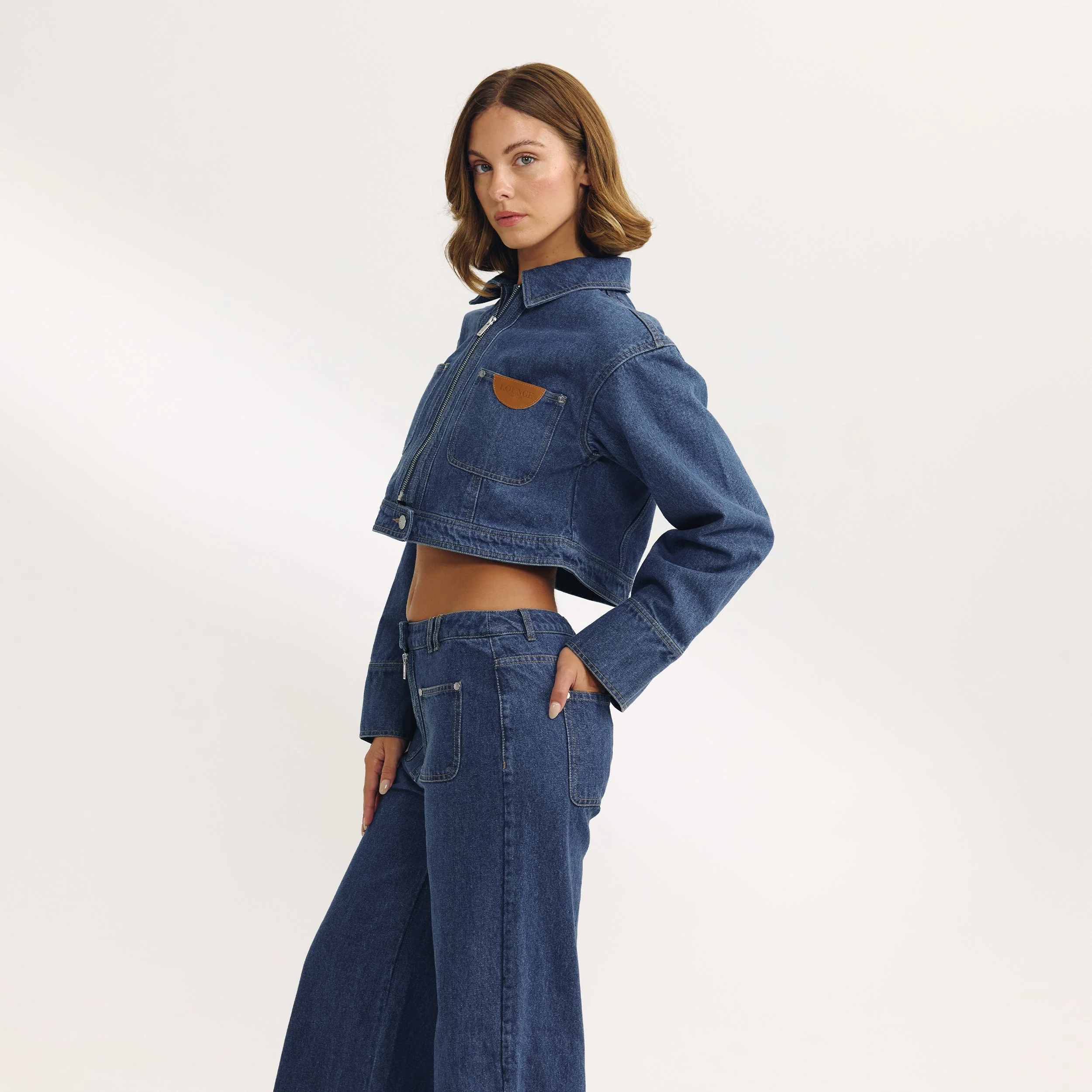 Boxy Denim Jacket - Blue - Image 3