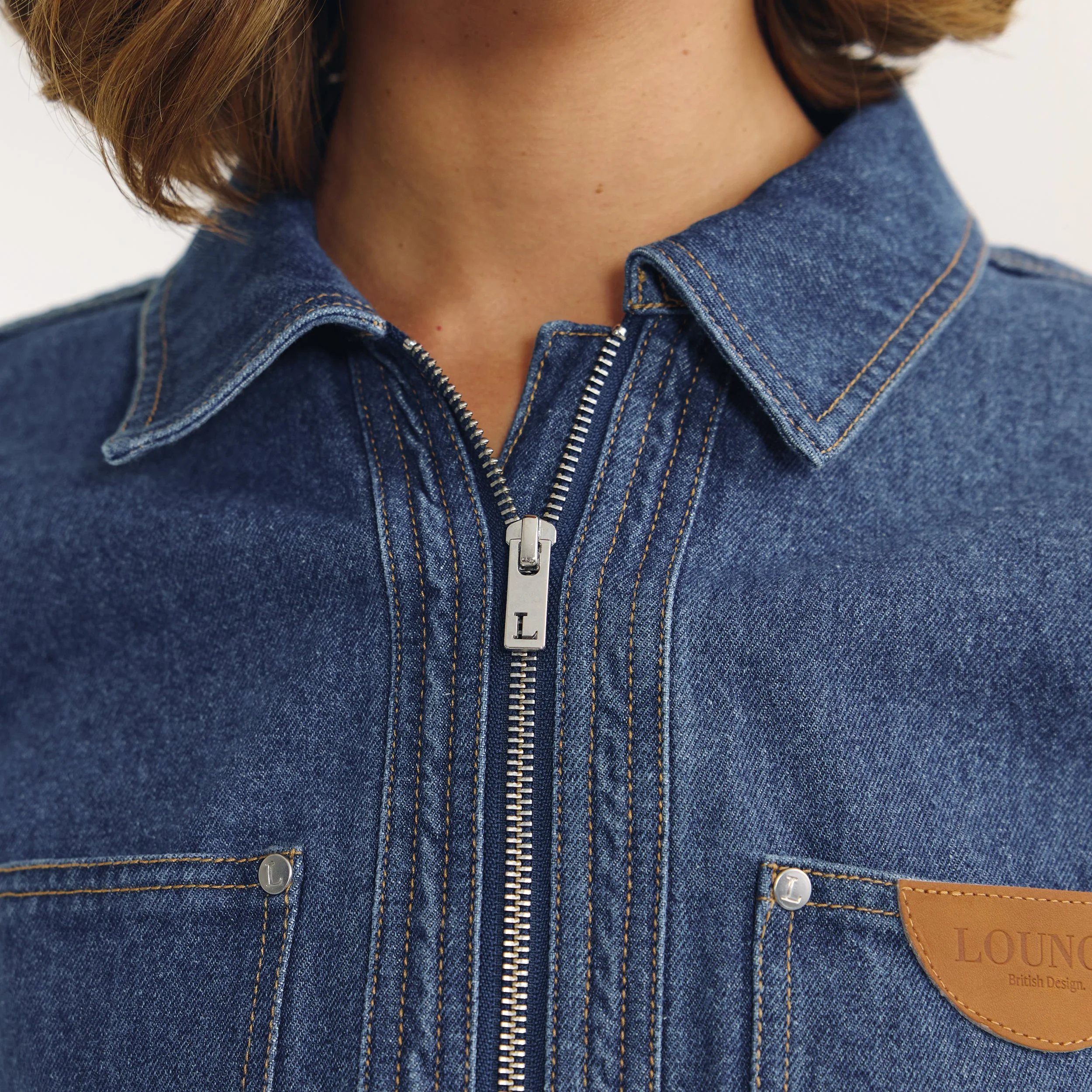 Boxy Denim Jacket - Blue - Image 4