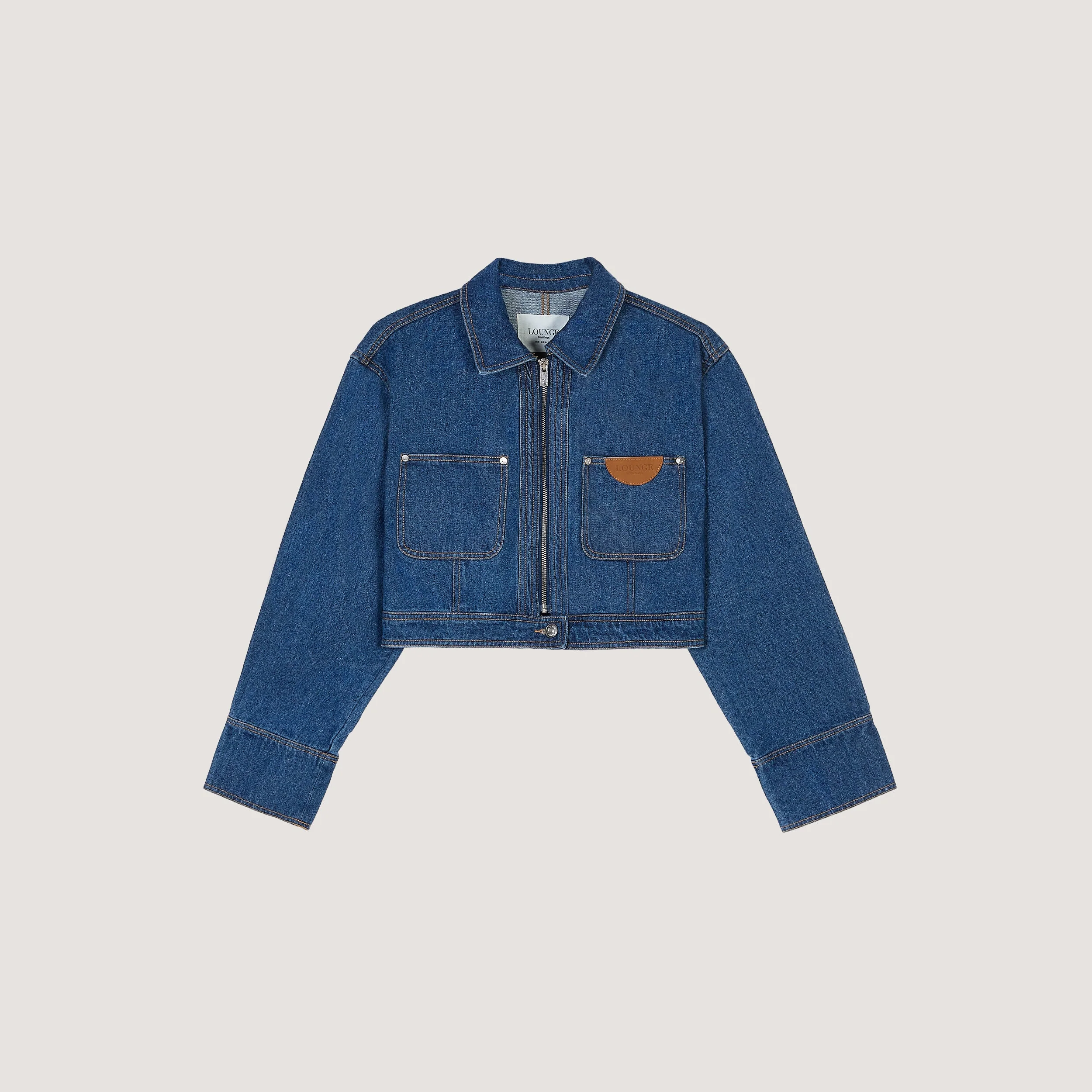 Boxy Denim Jacket - Blue - Image 7