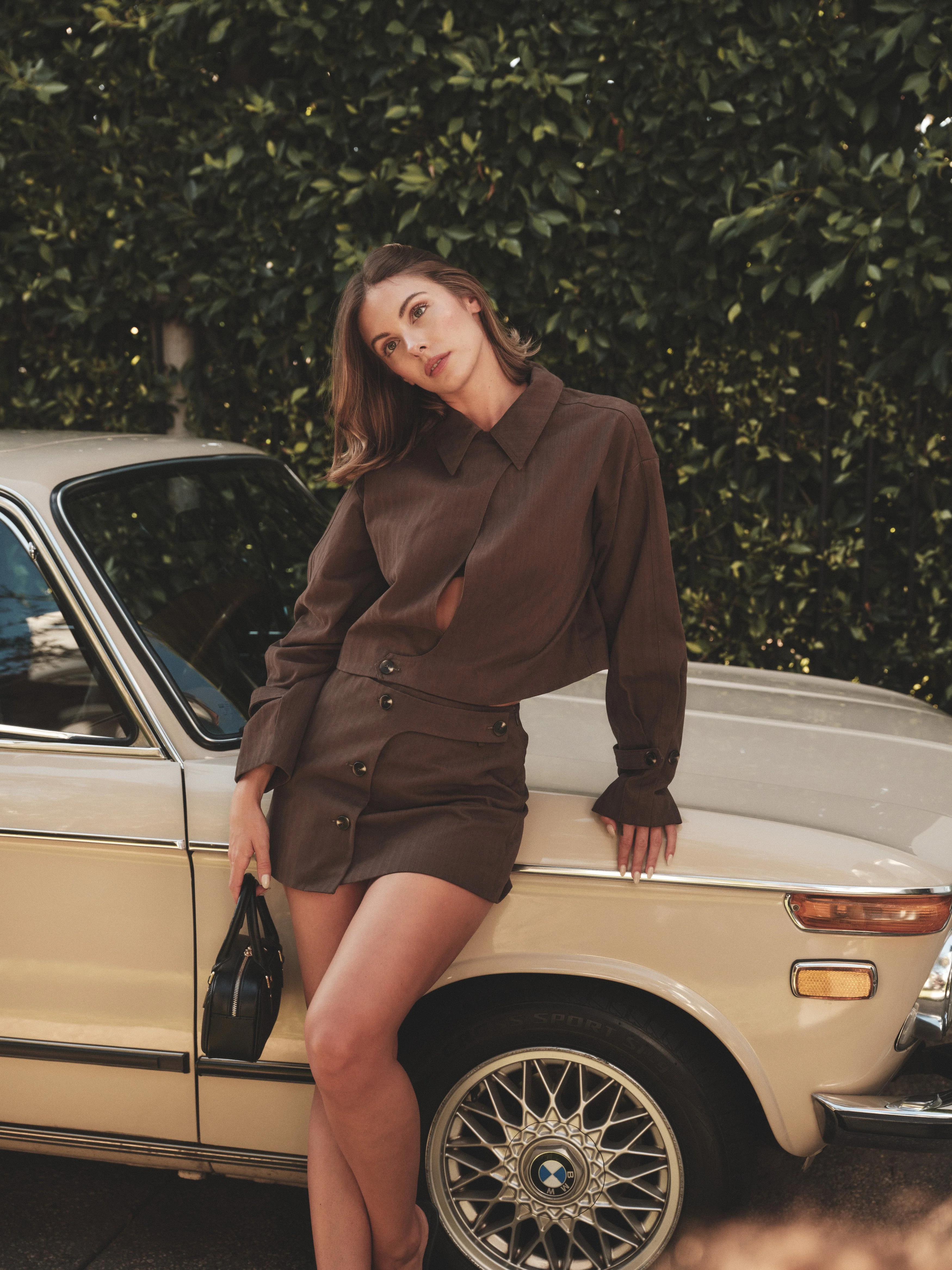 Button Detail Jacket - Dark Brown - Image 7