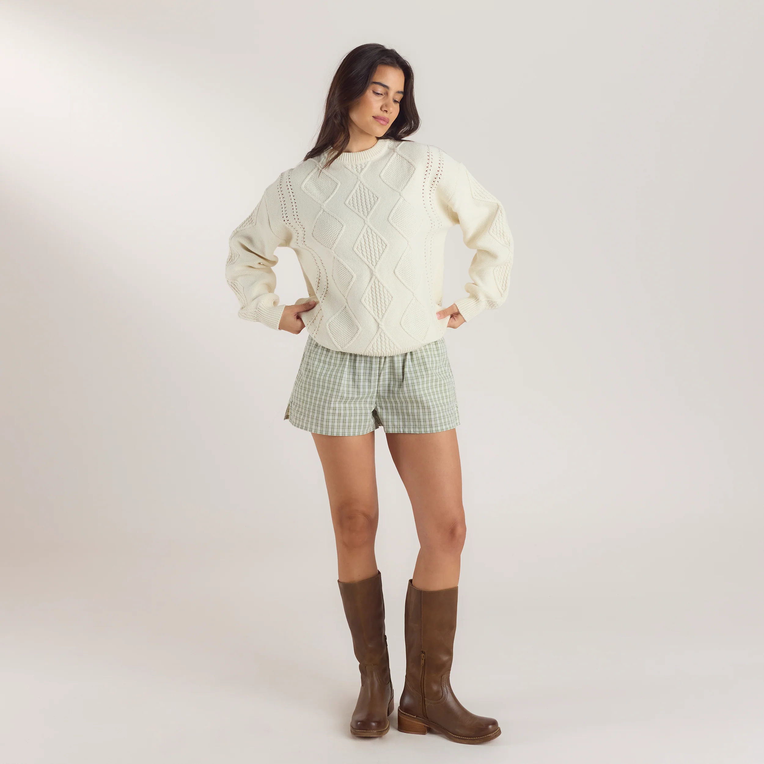 Cable-Knit Sweater - Cream - Image 3