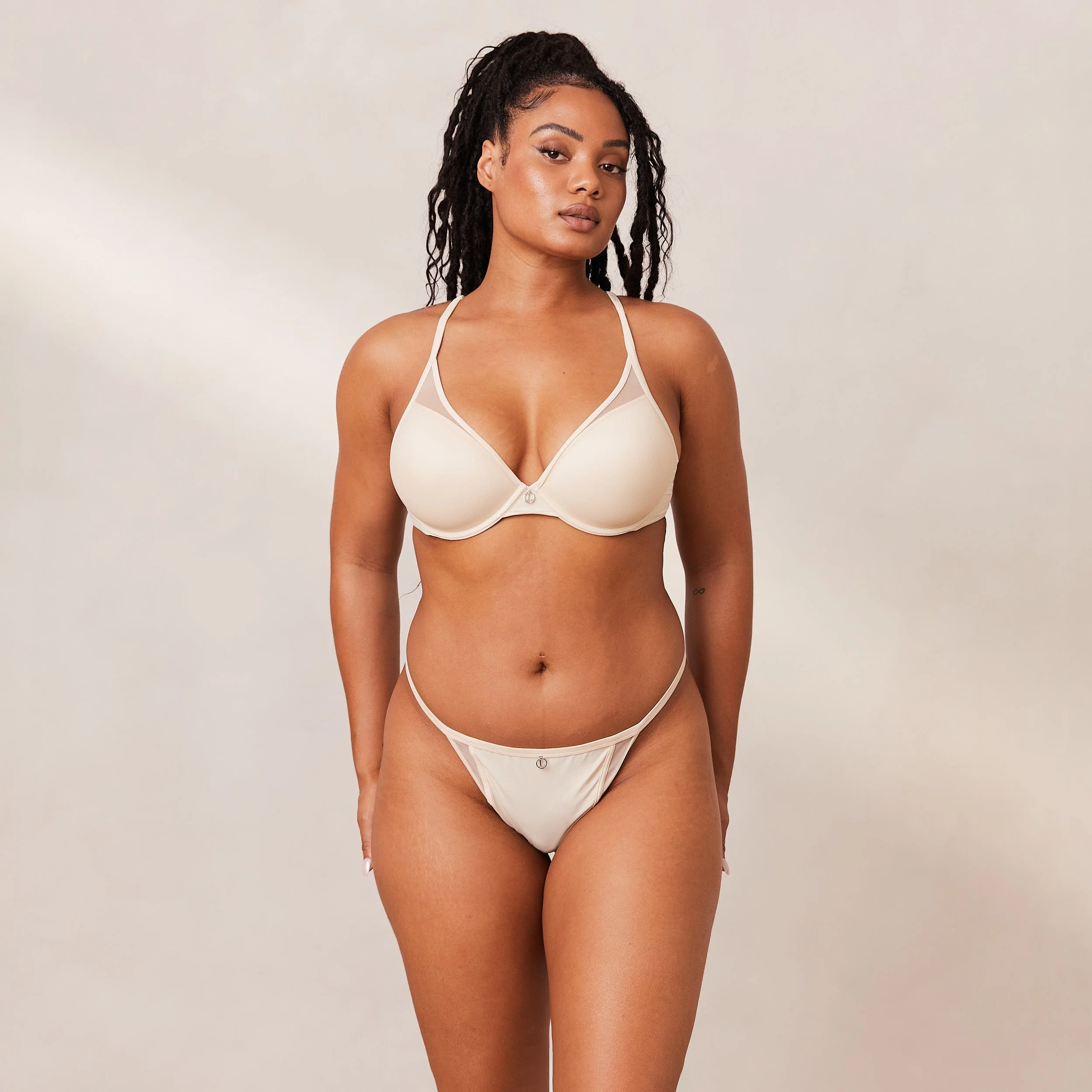 Classic Plunge T-shirt Bra  - Latte - Image 19
