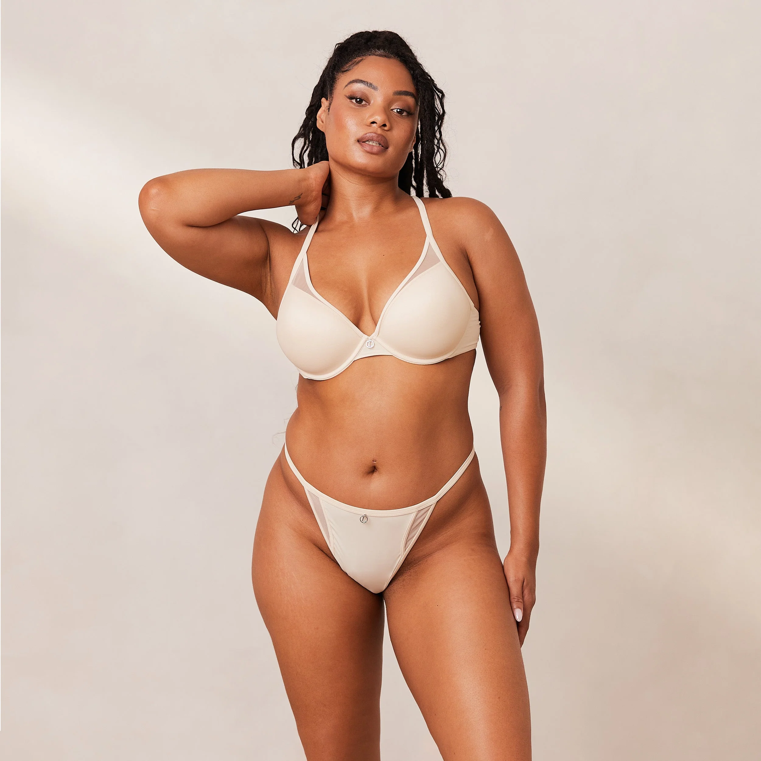 Classic Plunge T-shirt Bra  - Latte - Image 7
