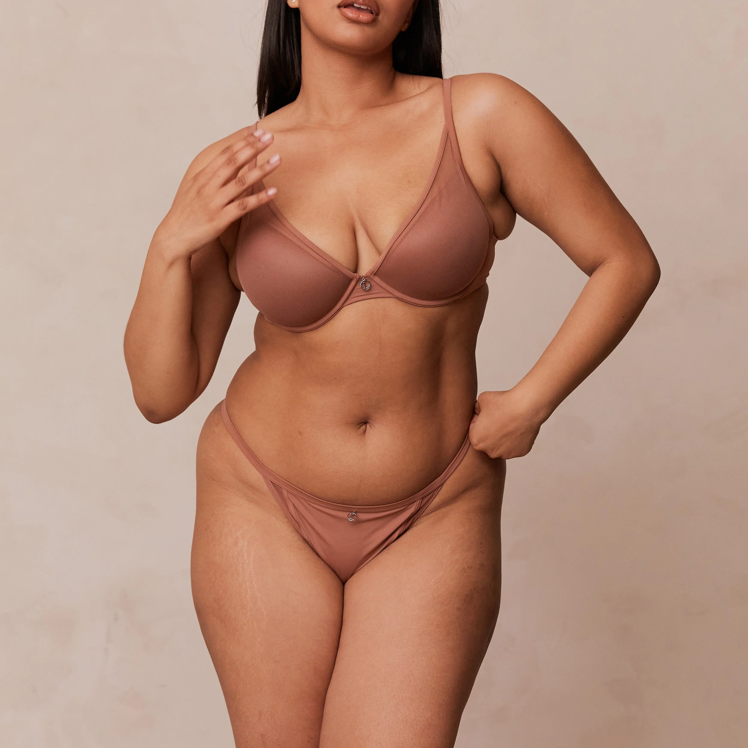 Classic Plunge T-shirt Bra  - Mocha - Image 19