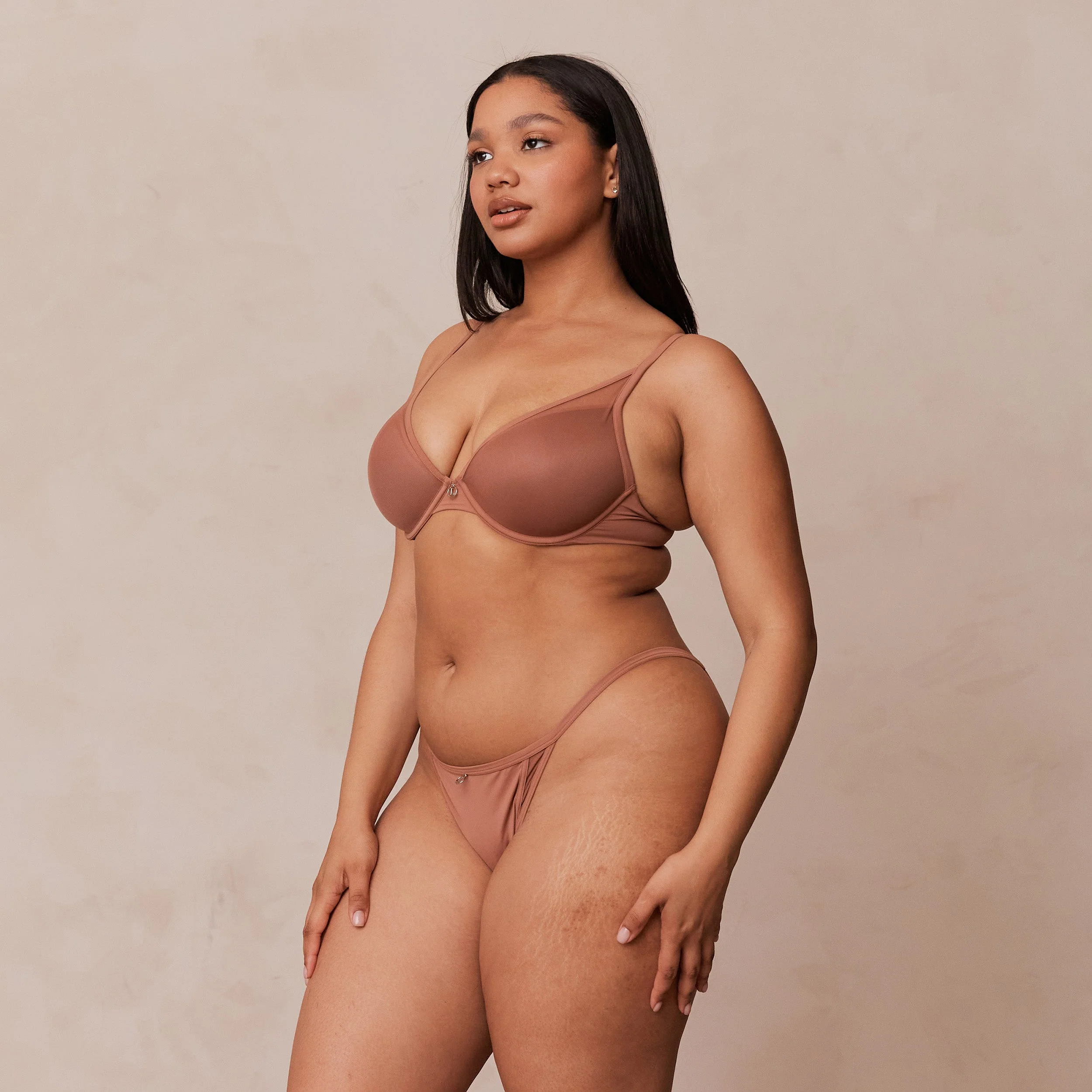 Classic Plunge T-shirt Bra  - Mocha - Image 21