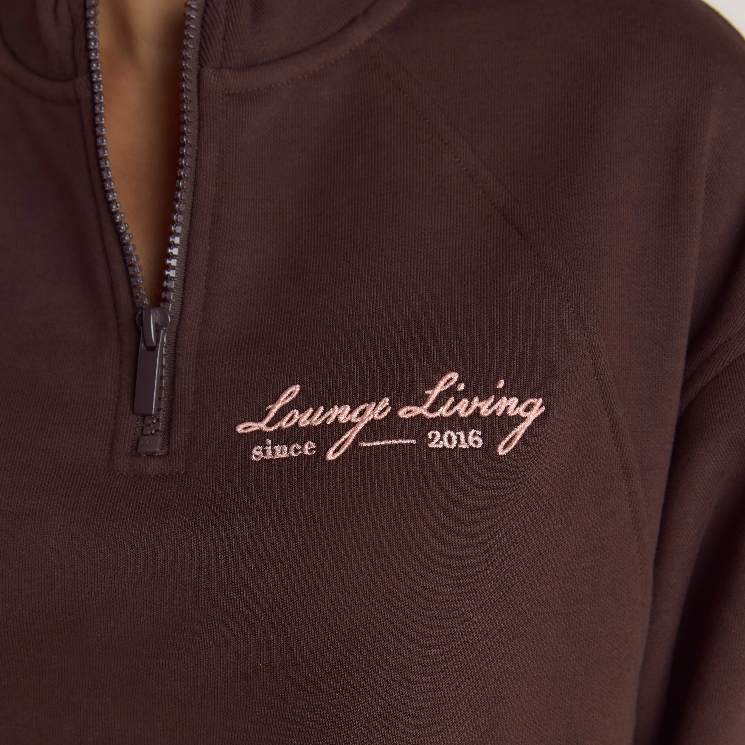 Lounge Living Quarter-Zip Jumper - Chocolate - Image 4