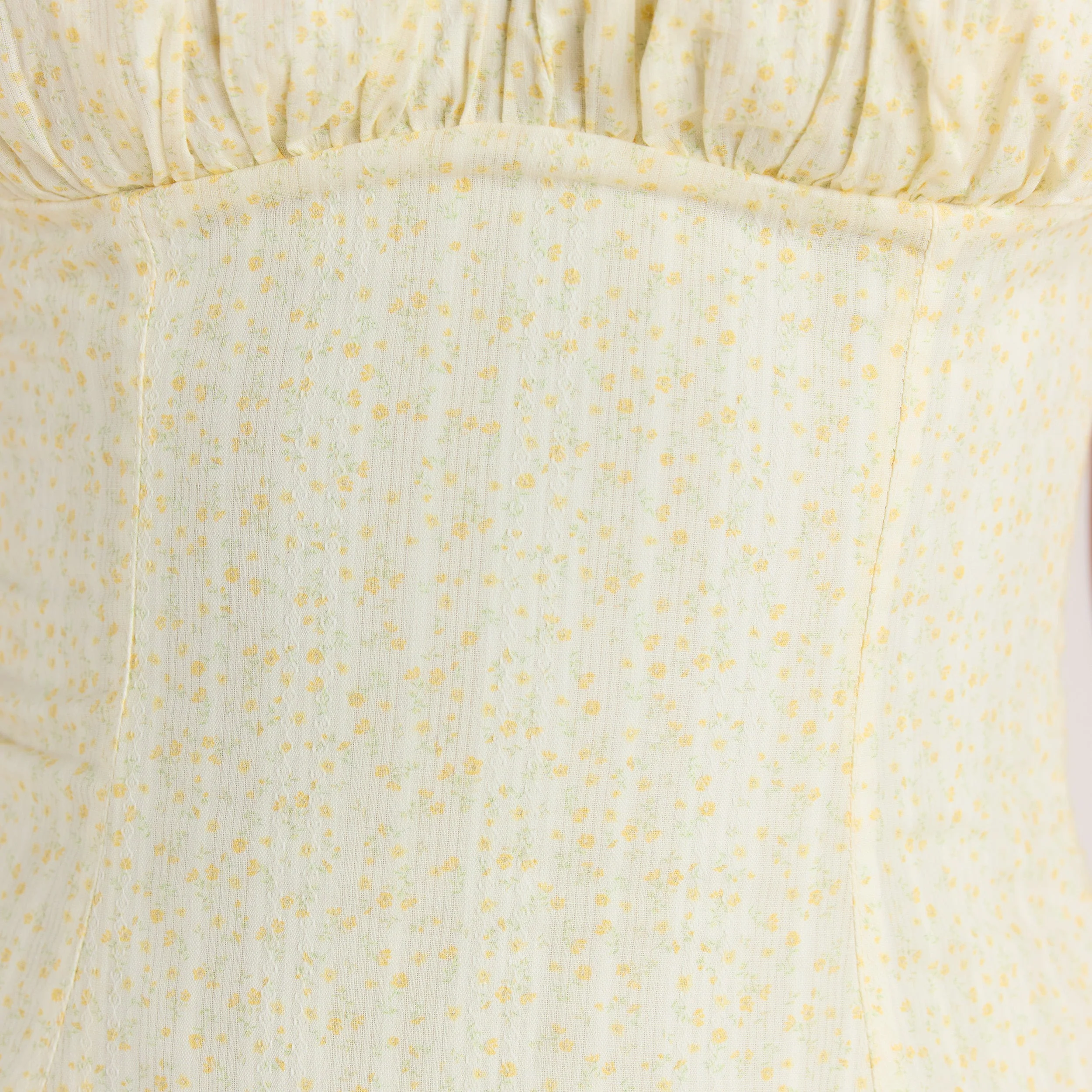 Corset Back Mini Dress - Lemon Floral - Image 6