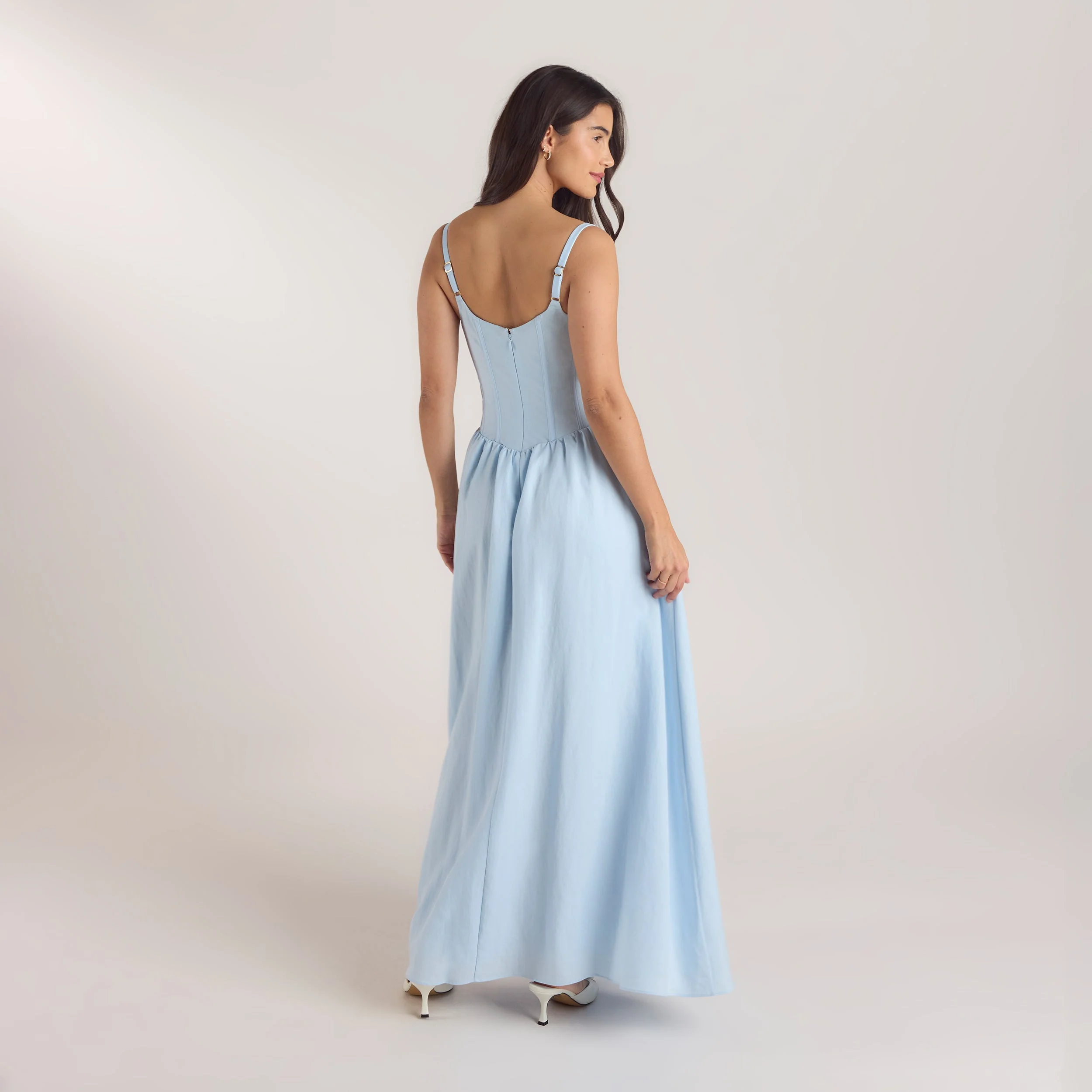 Corset Maxi Dress - Blue - Image 4