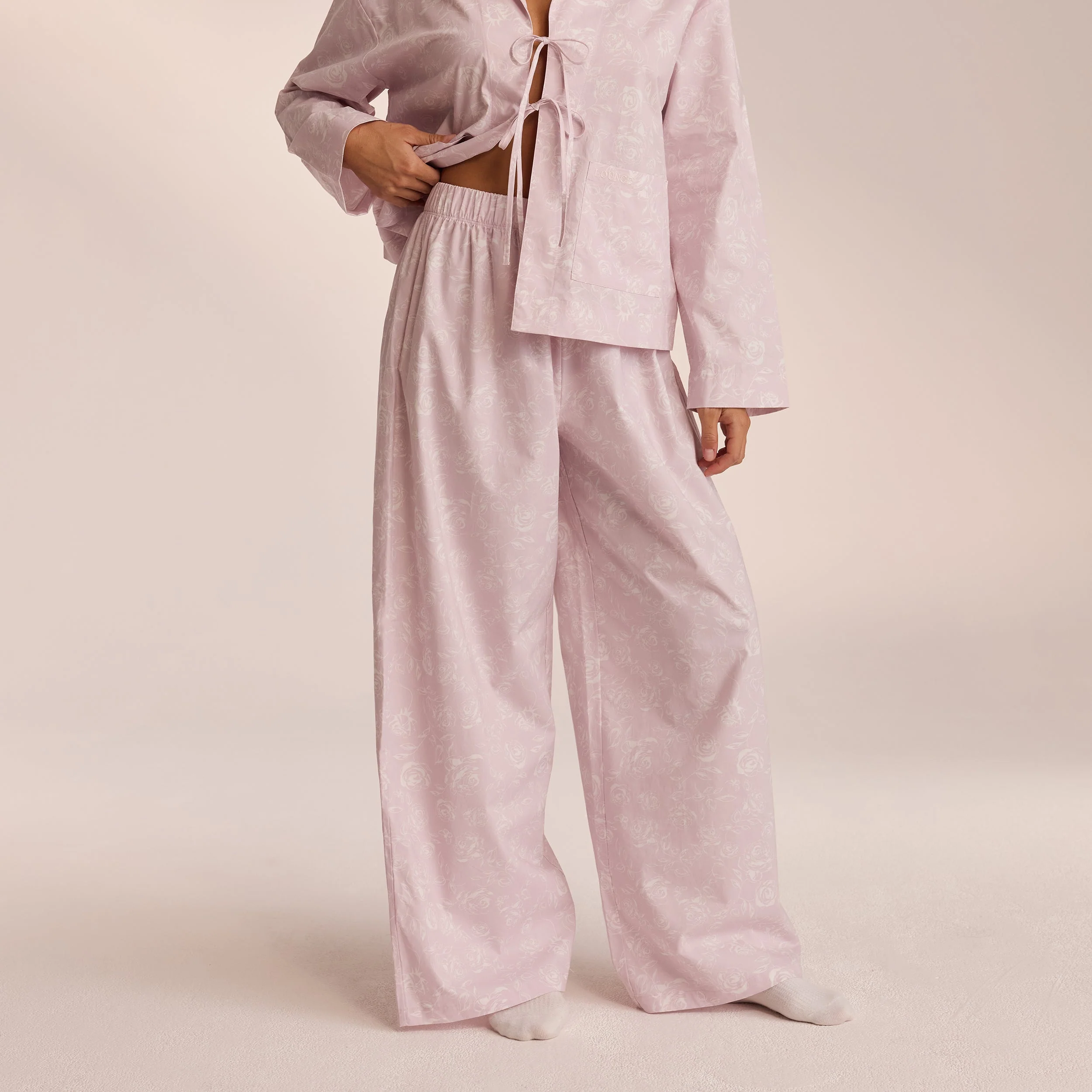 Cotton Pajama Pants - Lilac - Image 3