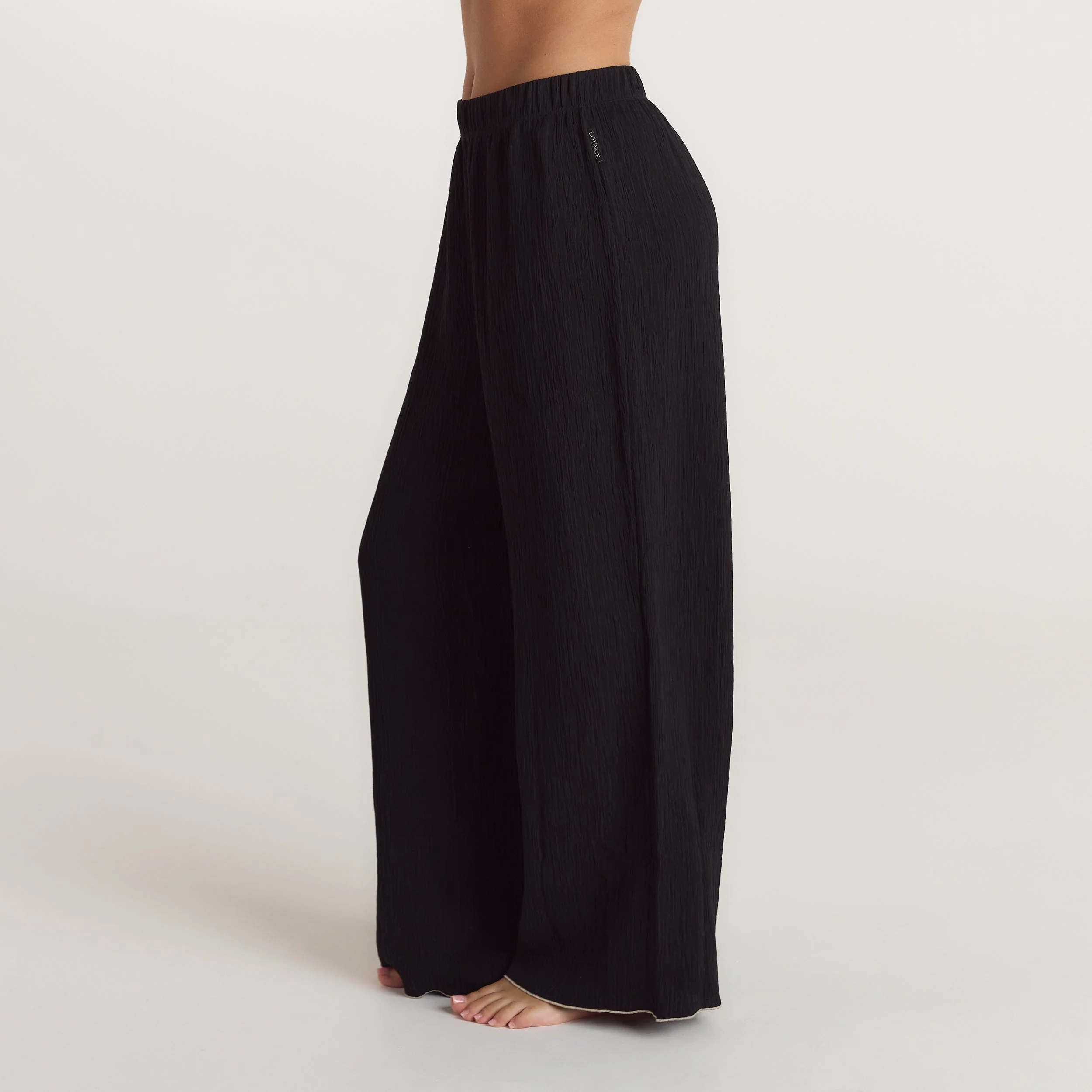 Crinkle Pajama Pants - Black - Image 5