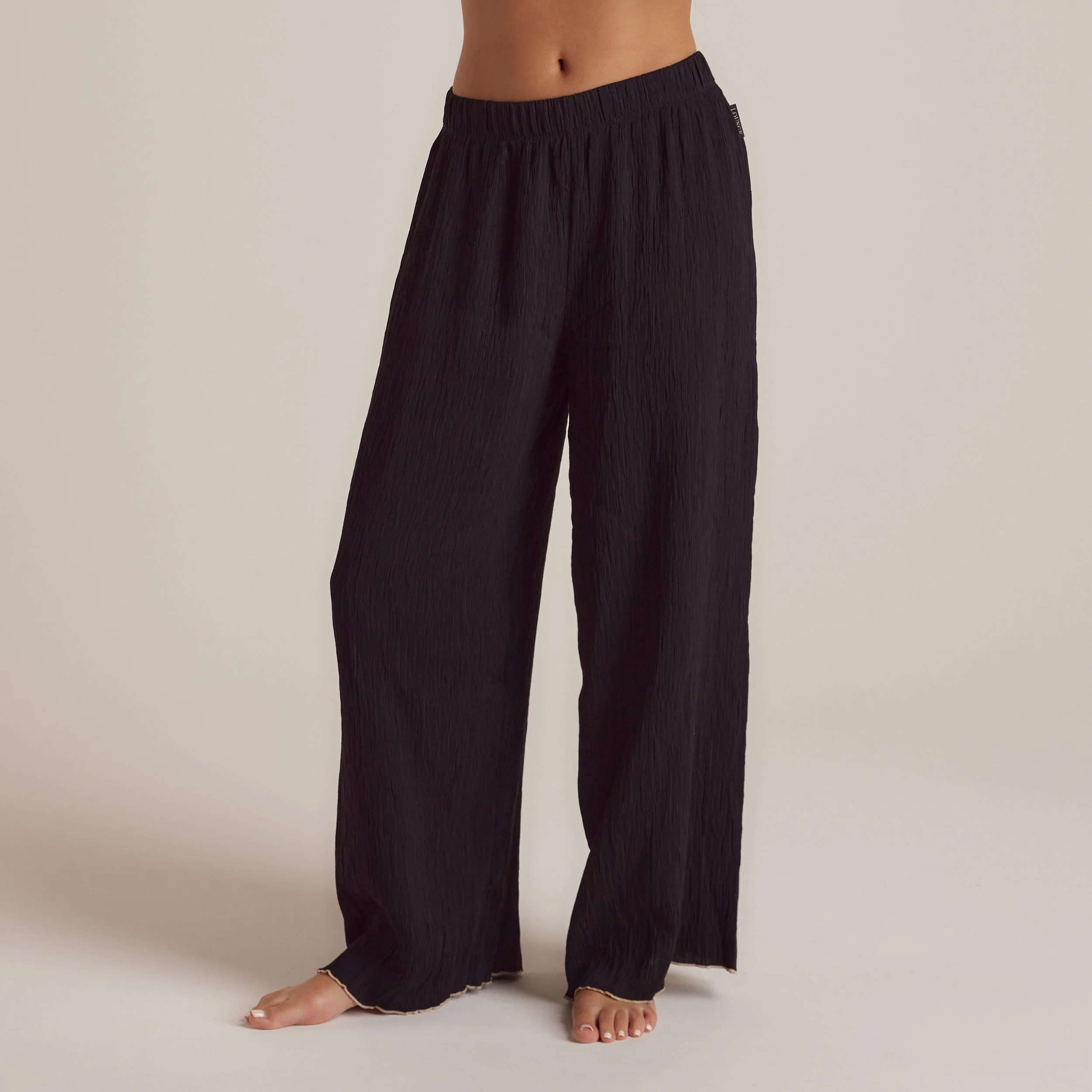 Crinkle Pajama Pants - Black - Image 7