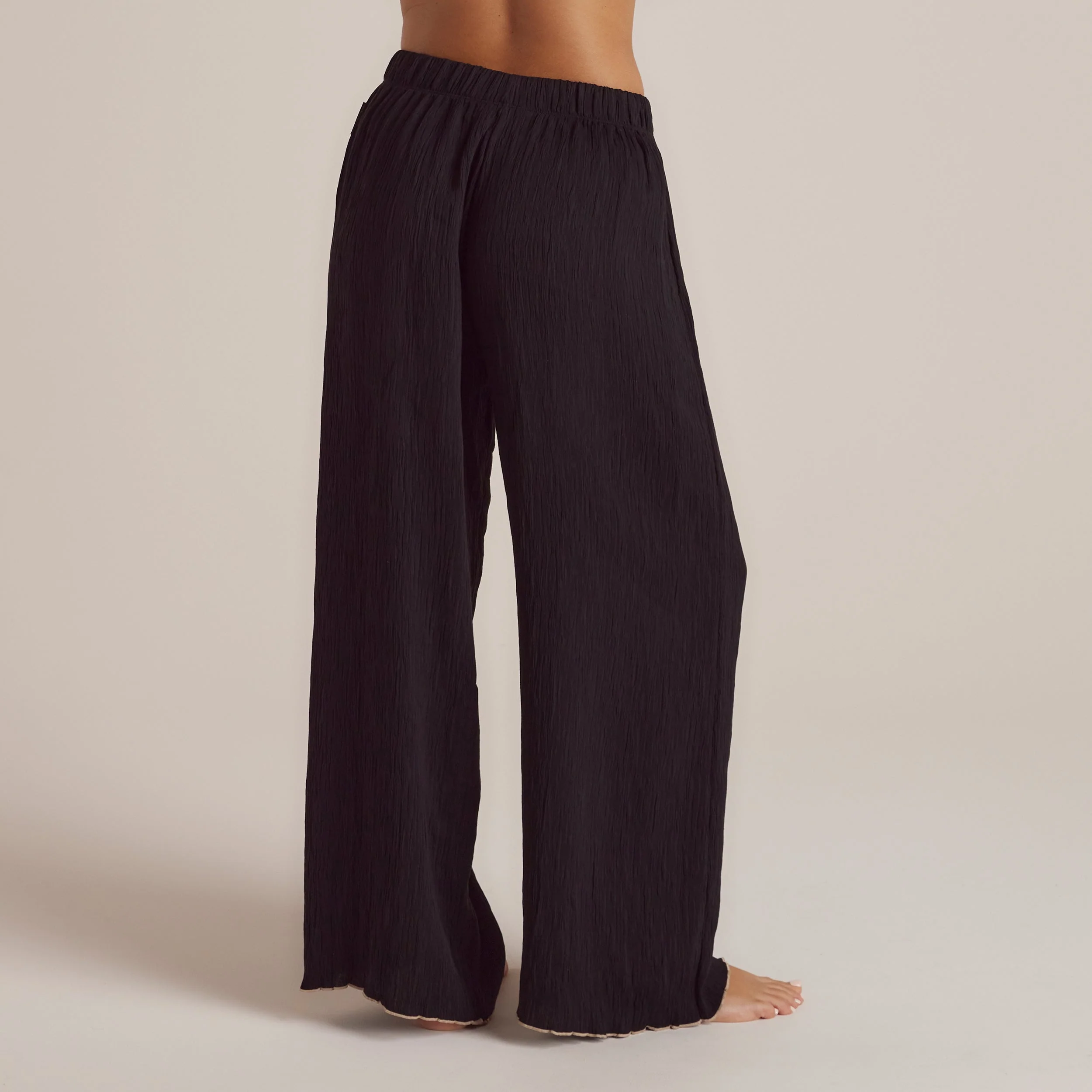 Crinkle Pajama Pants - Black - Image 8