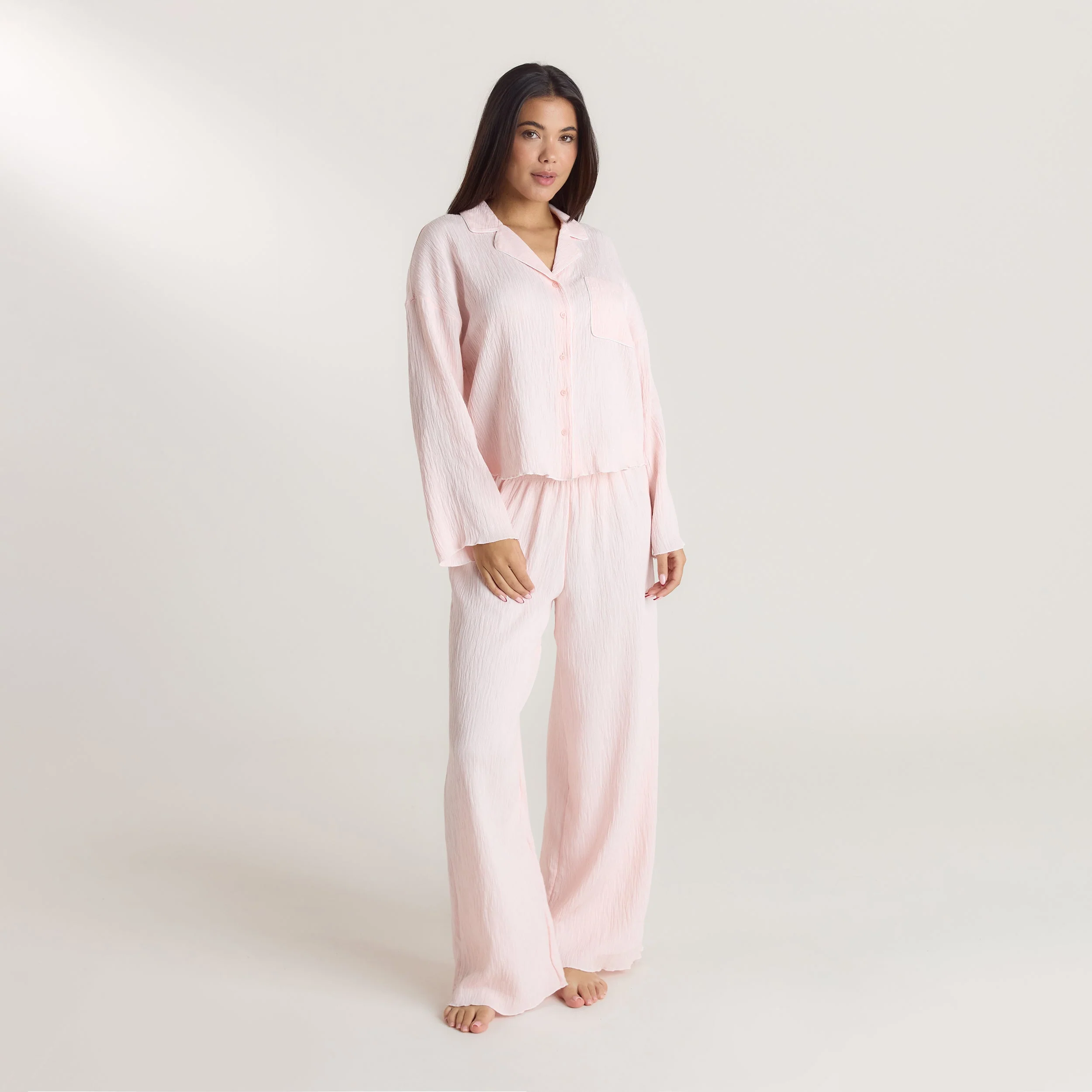 Crinkle Pajama Pants - Pink - Image 3