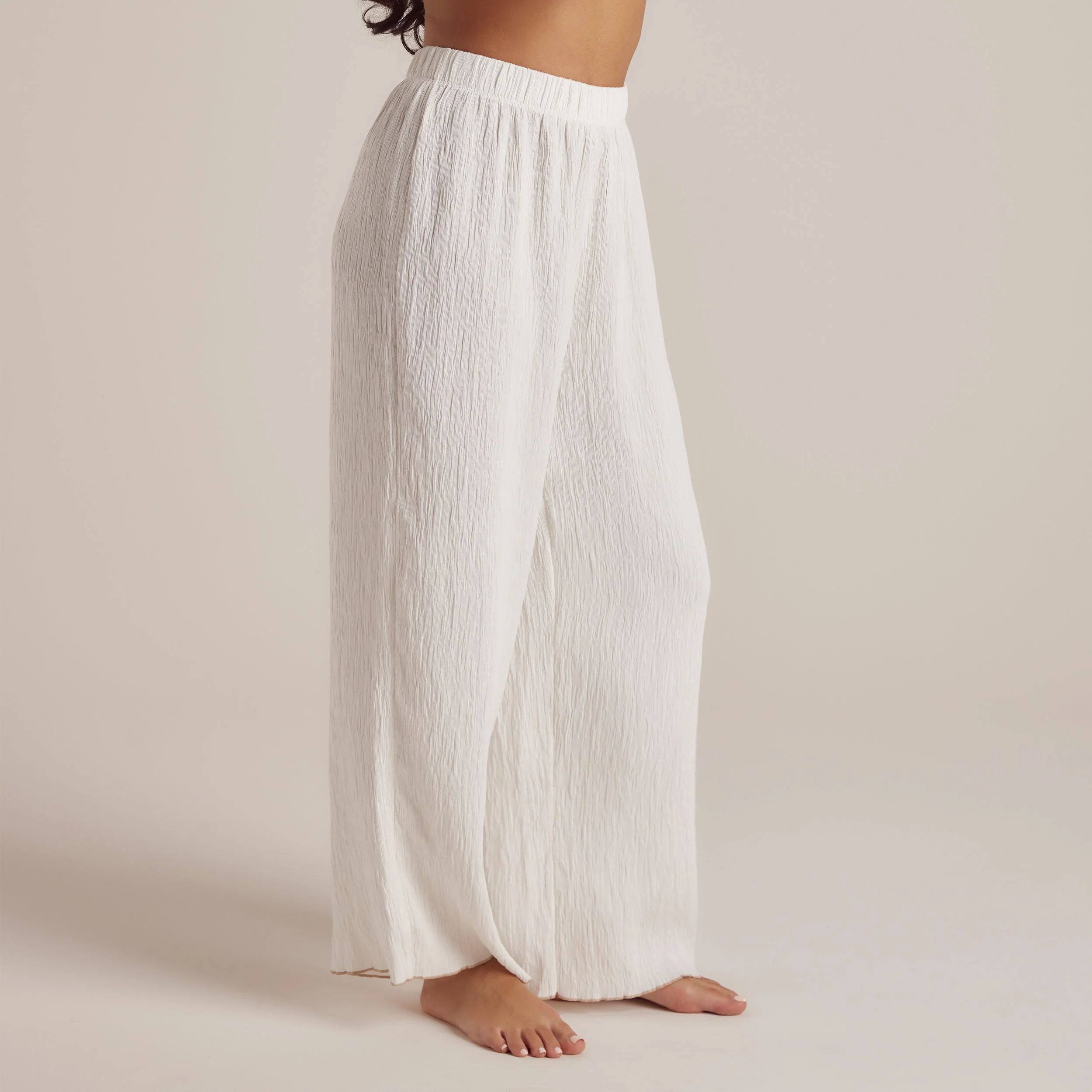 Crinkle Pajama Pants - White - Image 5