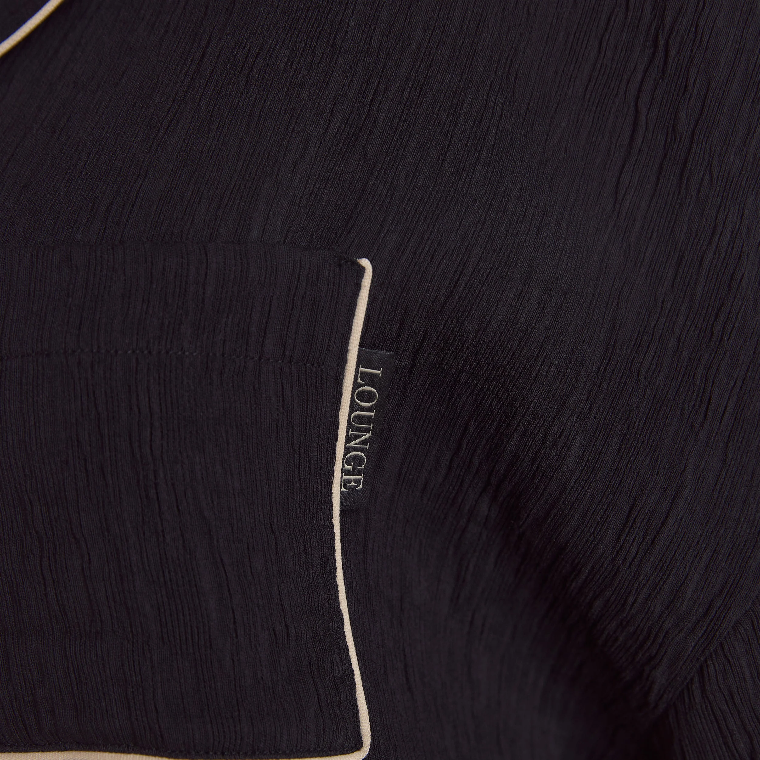 Crinkle Pajama Shirt - Black - Image 5