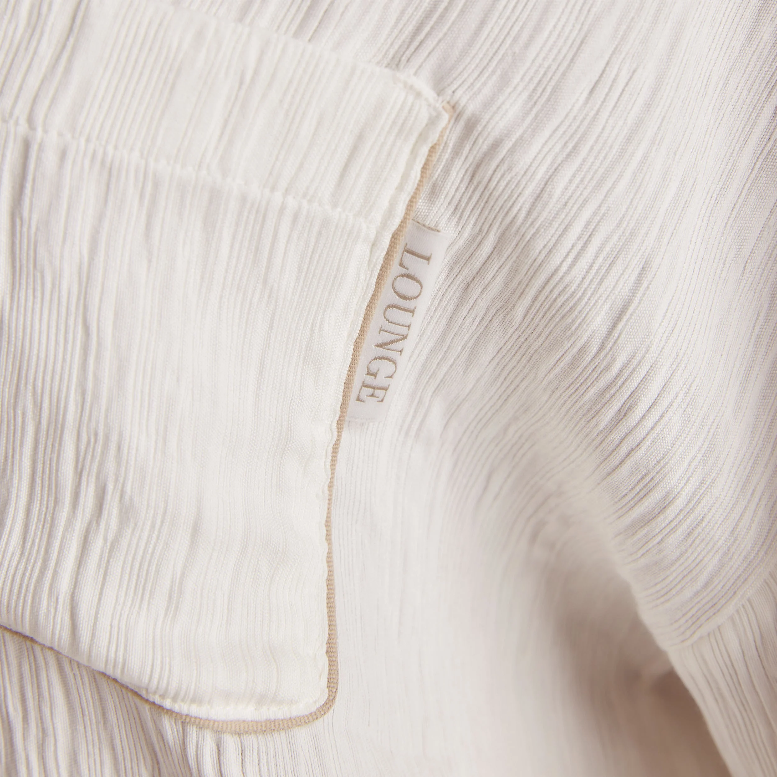 Crinkle Pajama Shirt - White - Image 4