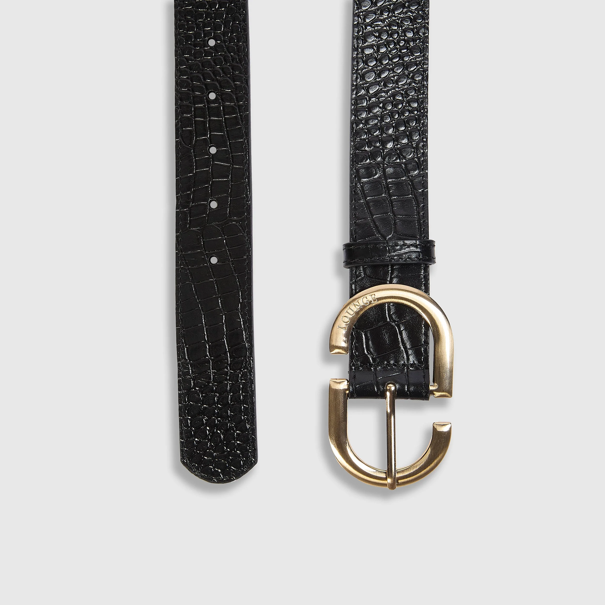 Curved Buckle Belt - Black - Image 4