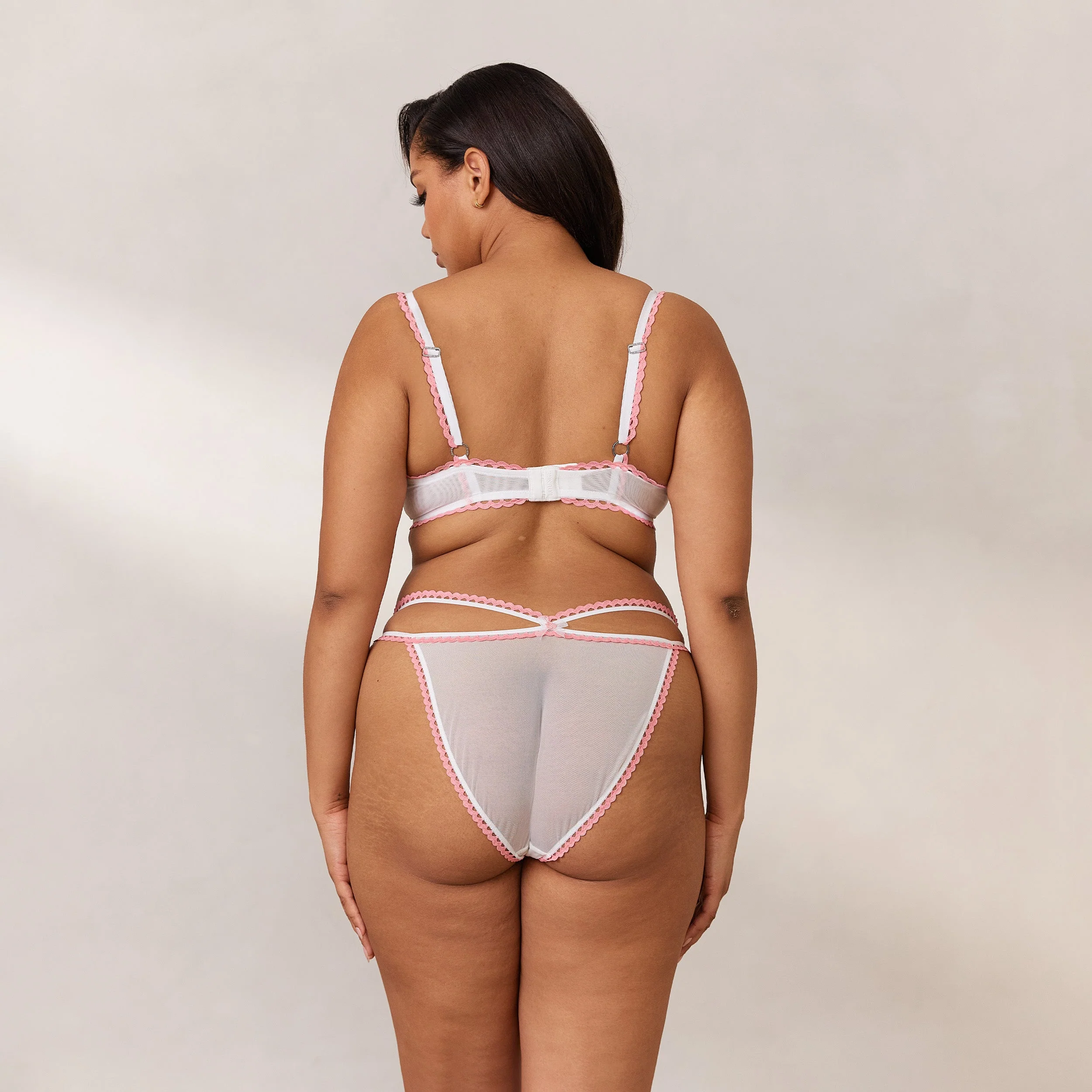 Daisy Embroidered Balcony Bra - White - Image 22