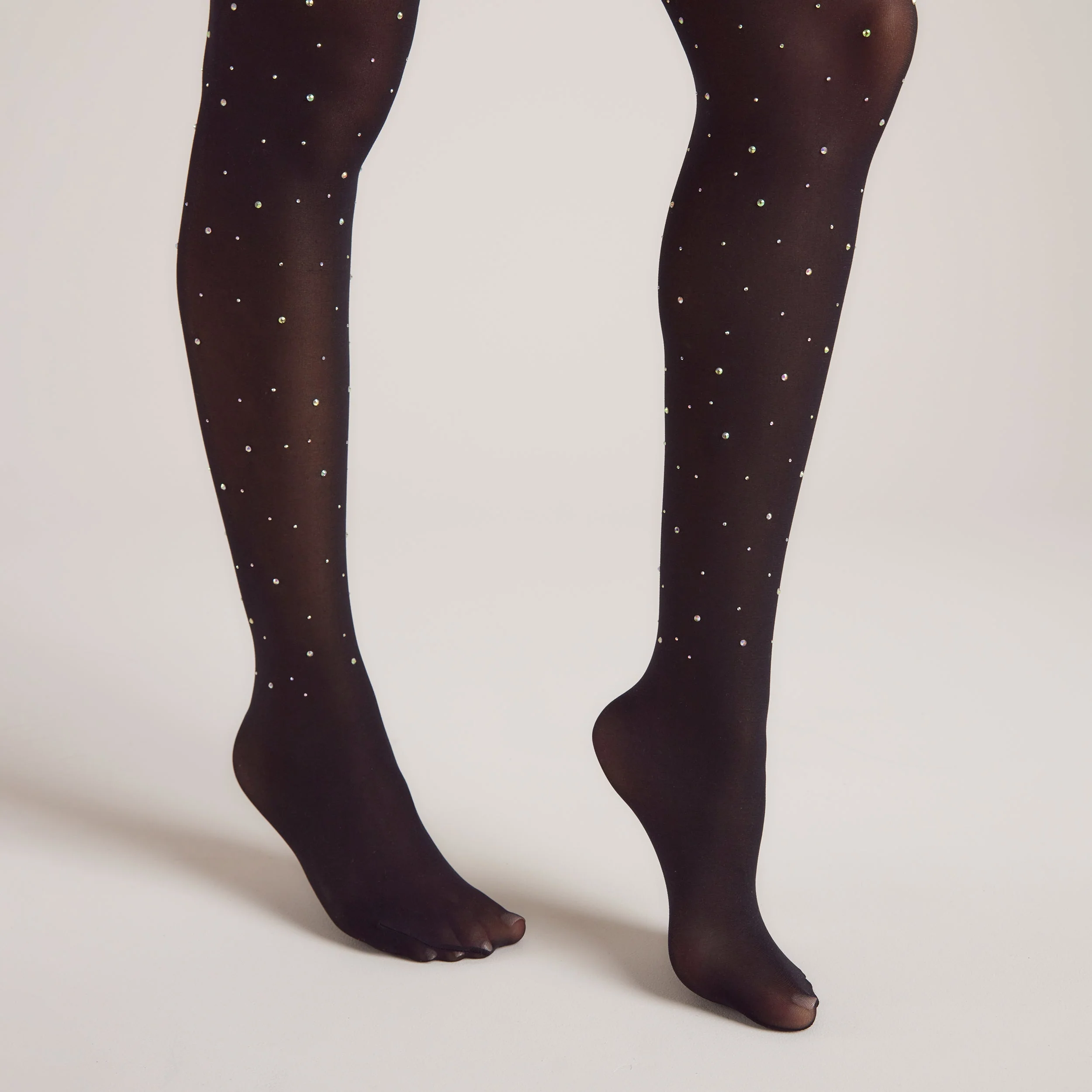 Diamanté Pantyhose (40 Denier) - Black - Image 4