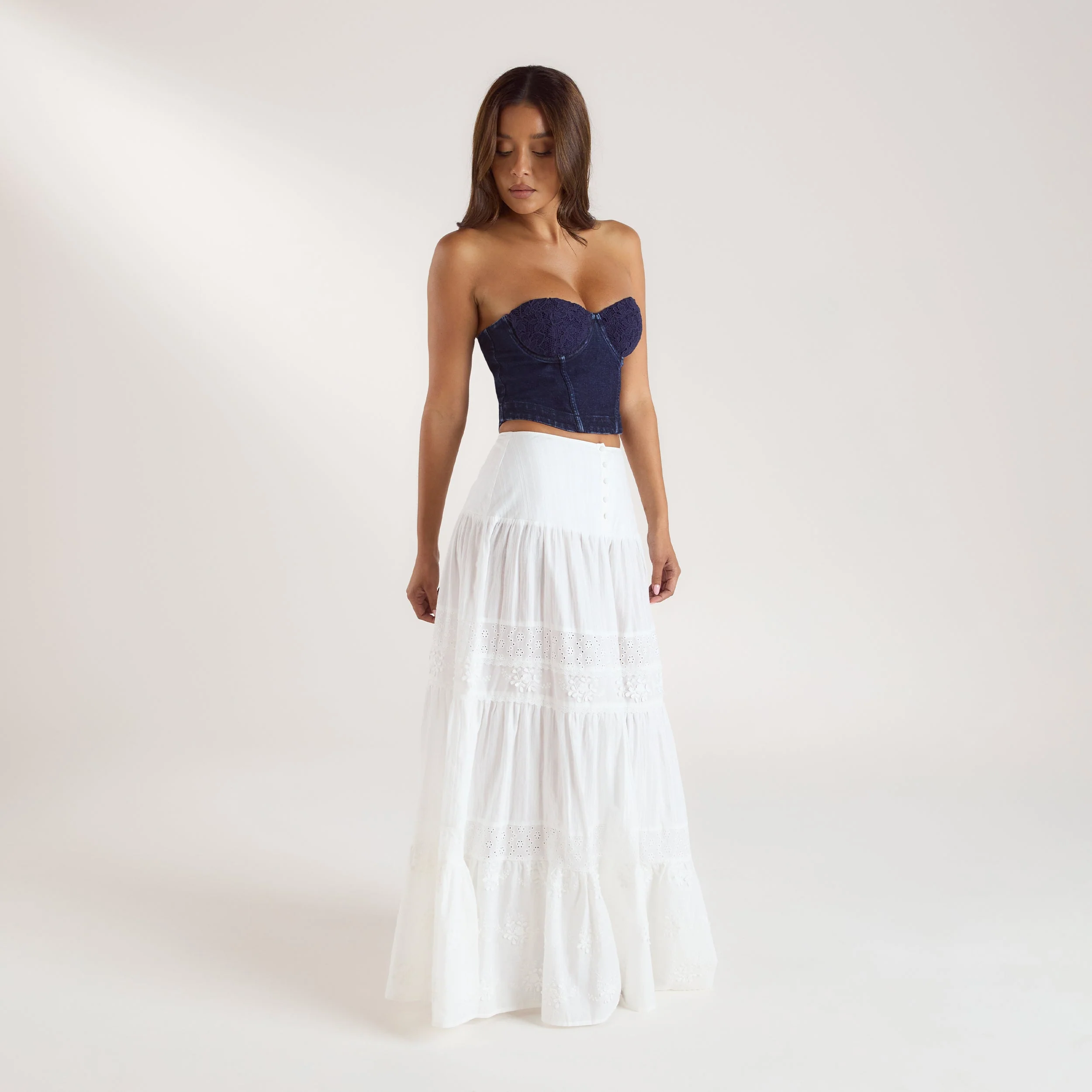 Denim Corset Top - Indigo - Image 3