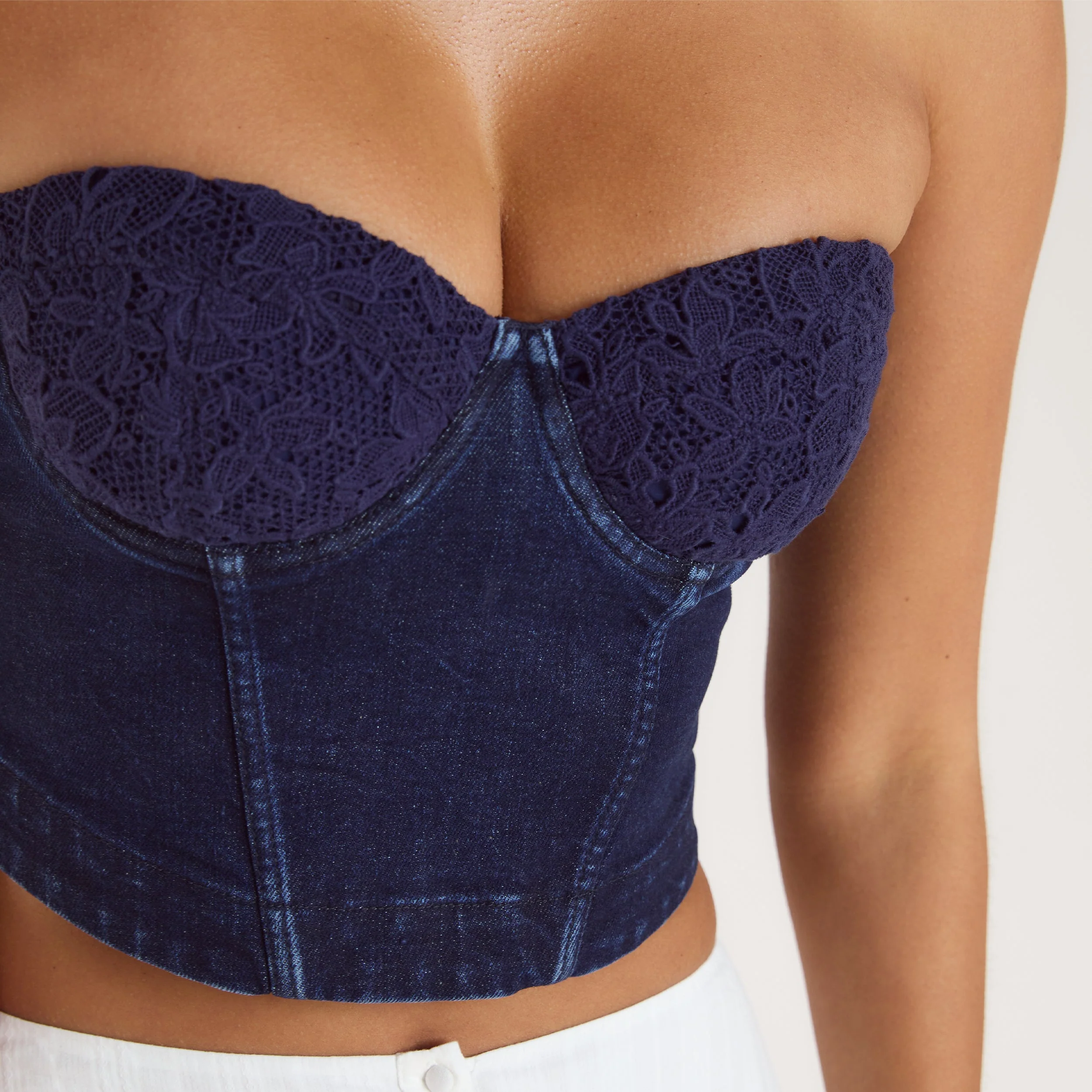 Denim Corset Top - Indigo - Image 4