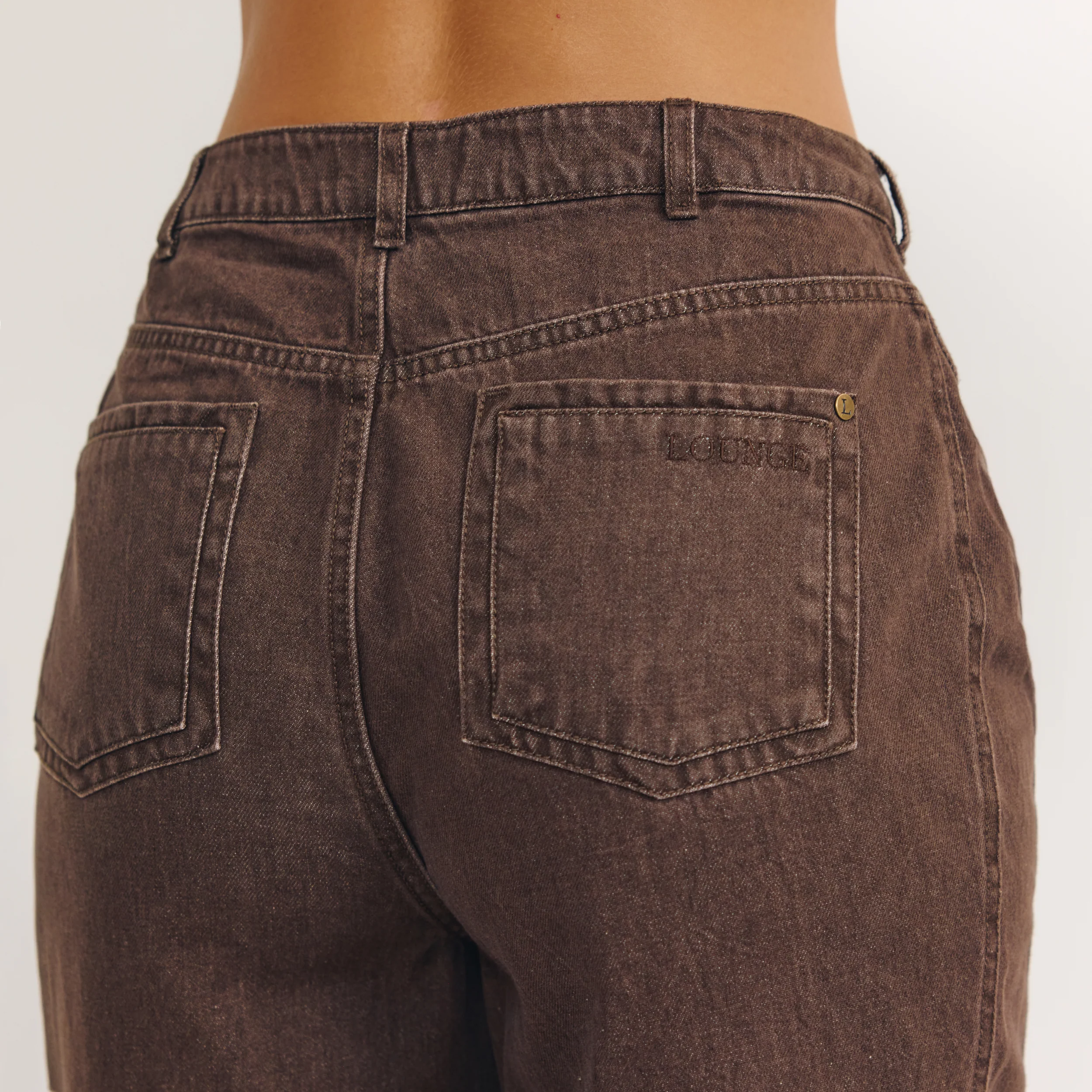 Dipped-Waist Wide-Leg Jeans - Espresso - Image 6