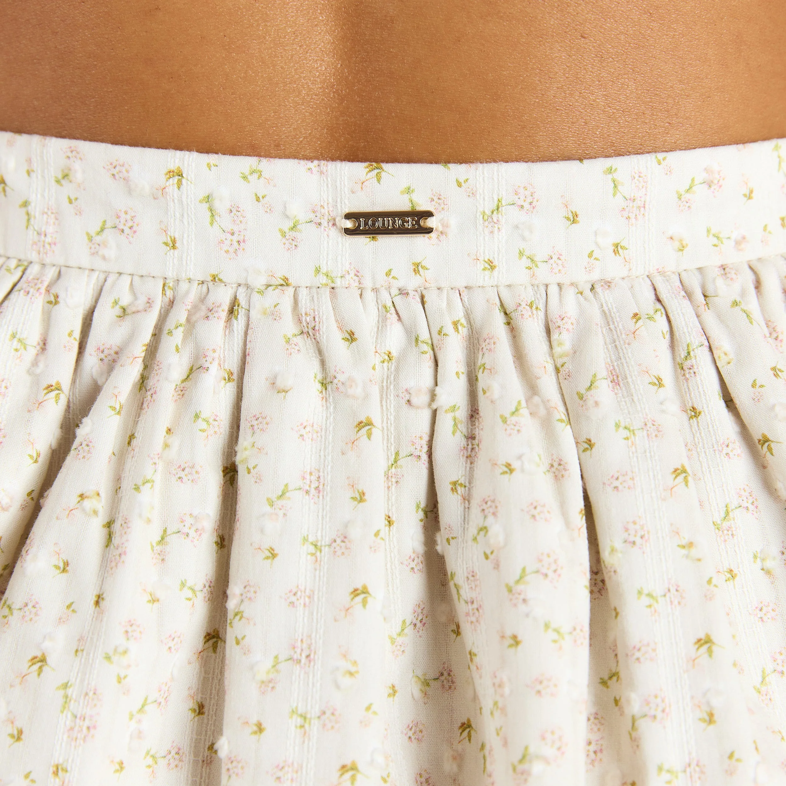 Double-Layered Skirt - Cream Floral - Image 5