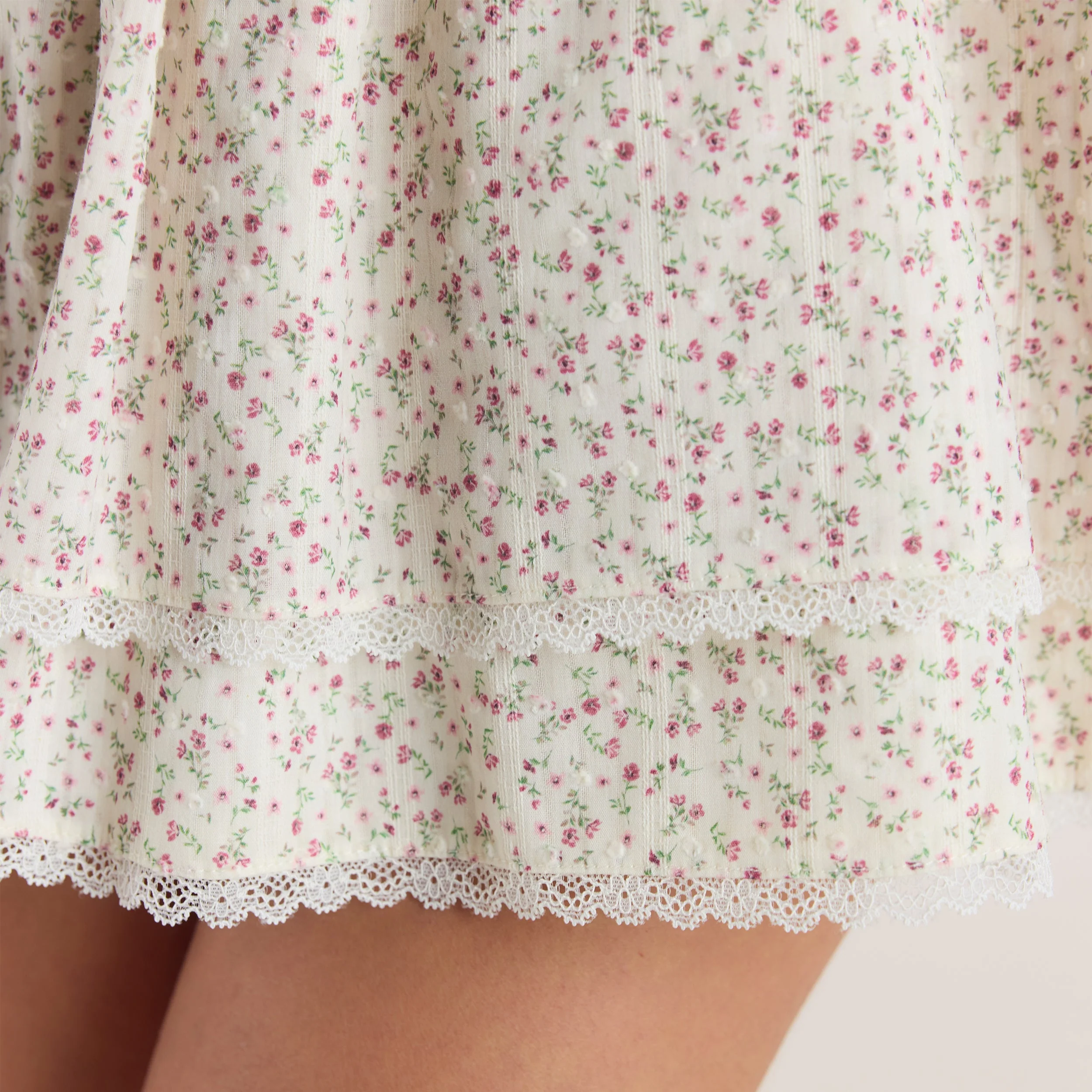 Double-Layered Skirt - Pink Floral - Image 4